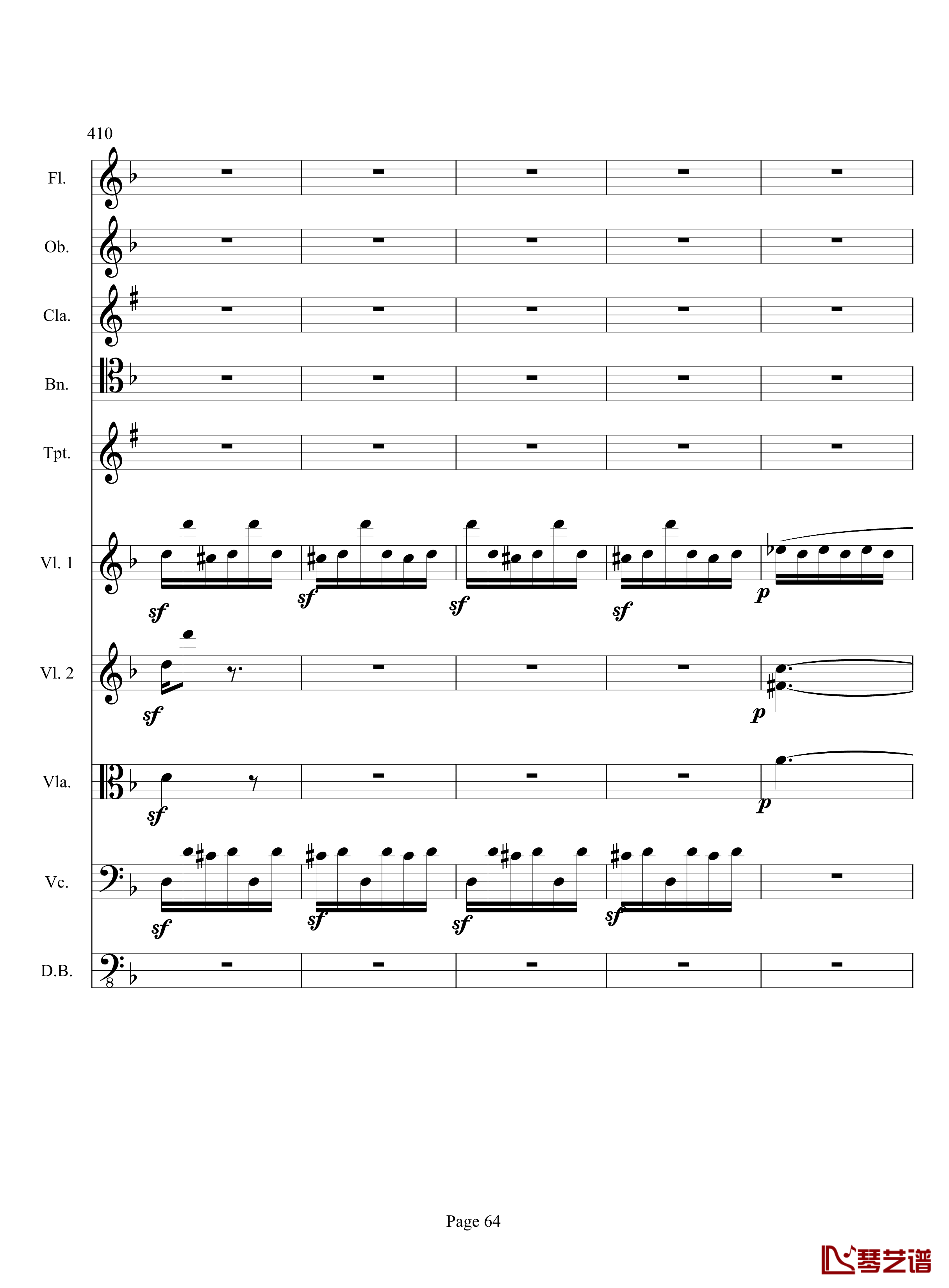 奏鸣曲之交响钢琴谱-第17首-Ⅲ-贝多芬-beethoven64
