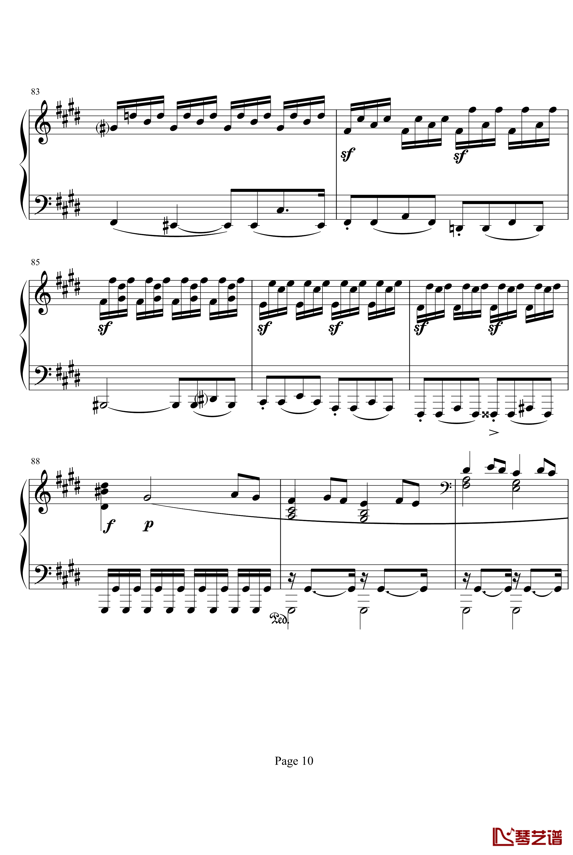 月光第三乐章钢琴谱-贝多芬10