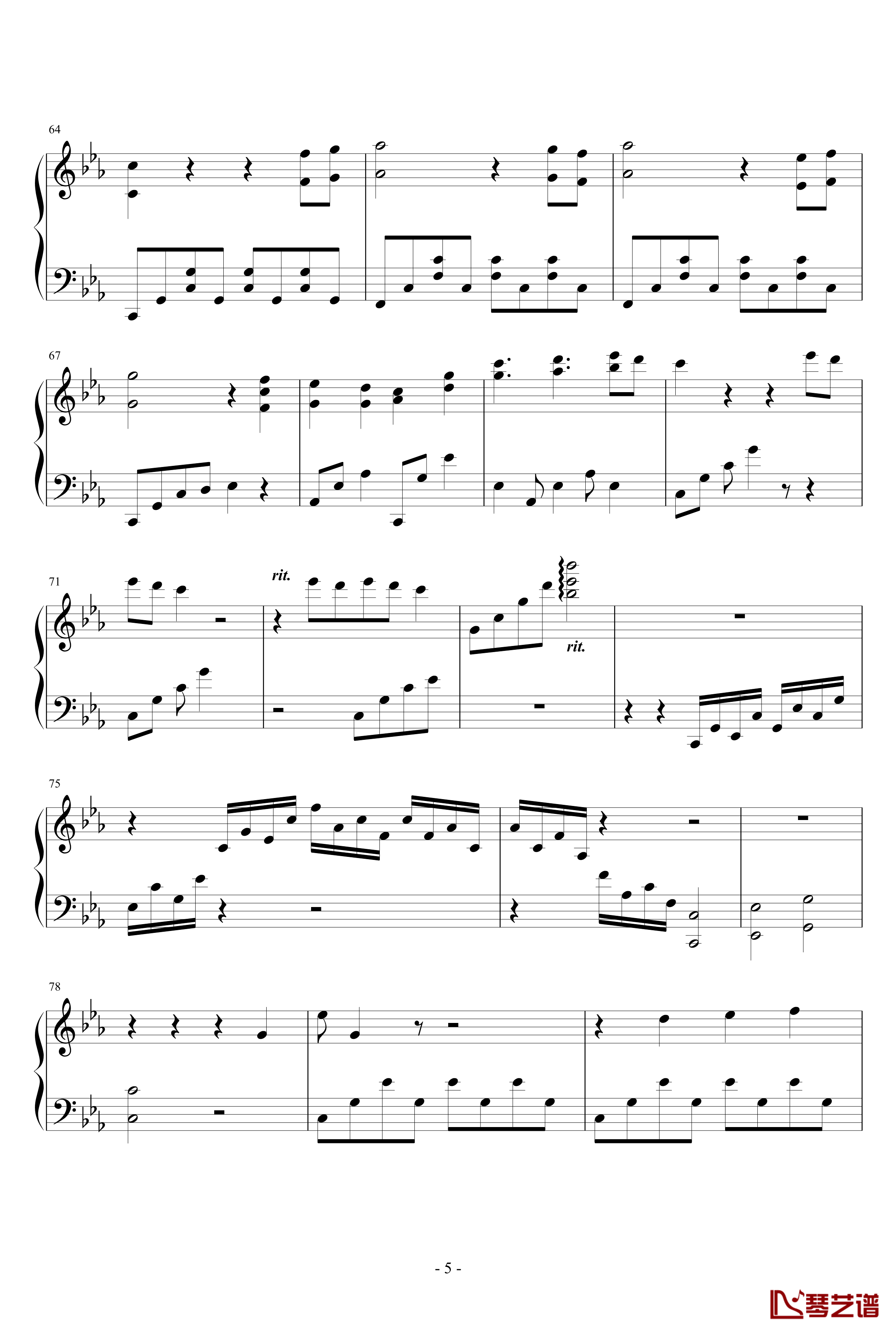 秋钢琴谱-钢琴张5