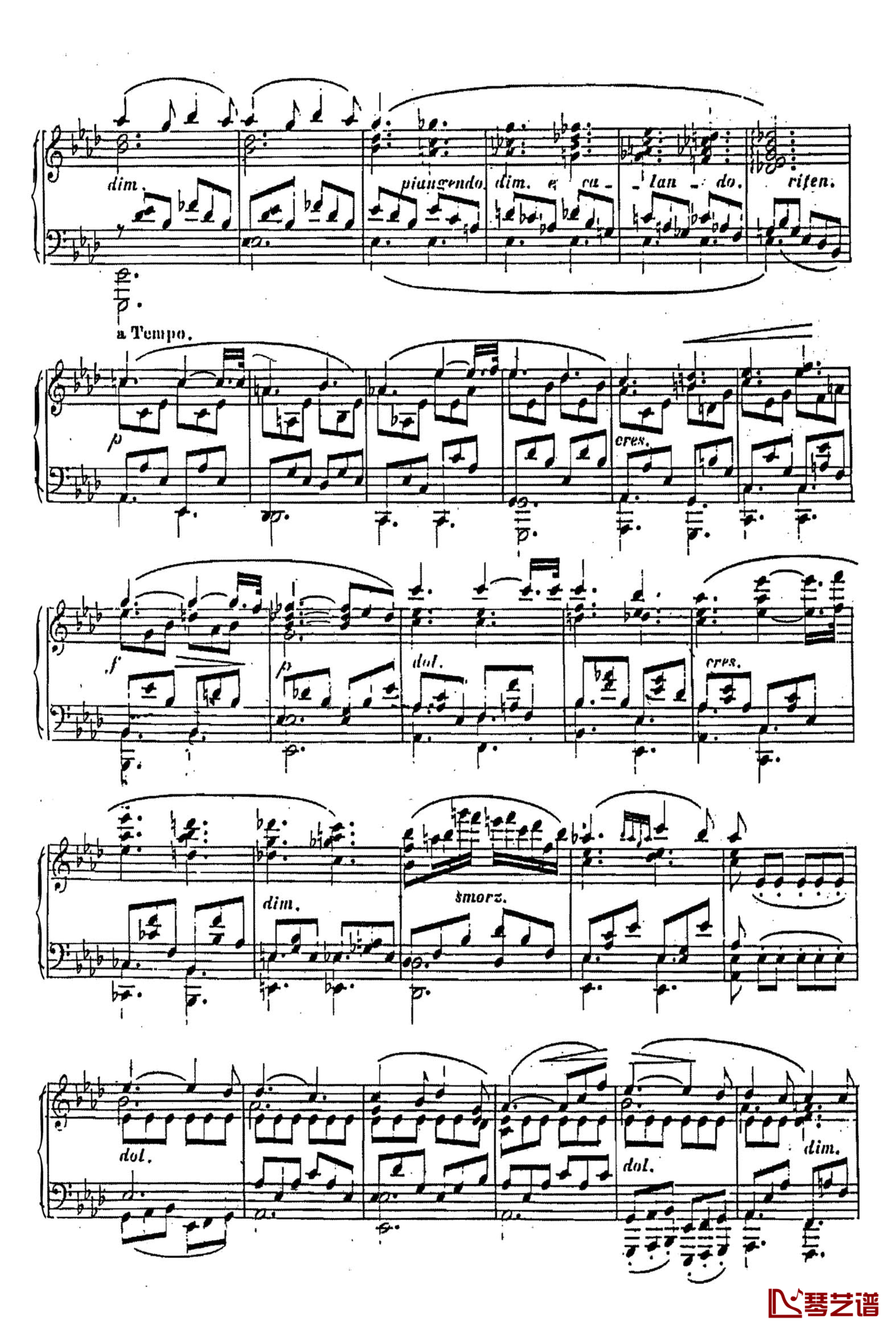 降A大调无词歌Op.795 No.1钢琴谱-车尔尼-Czerny3