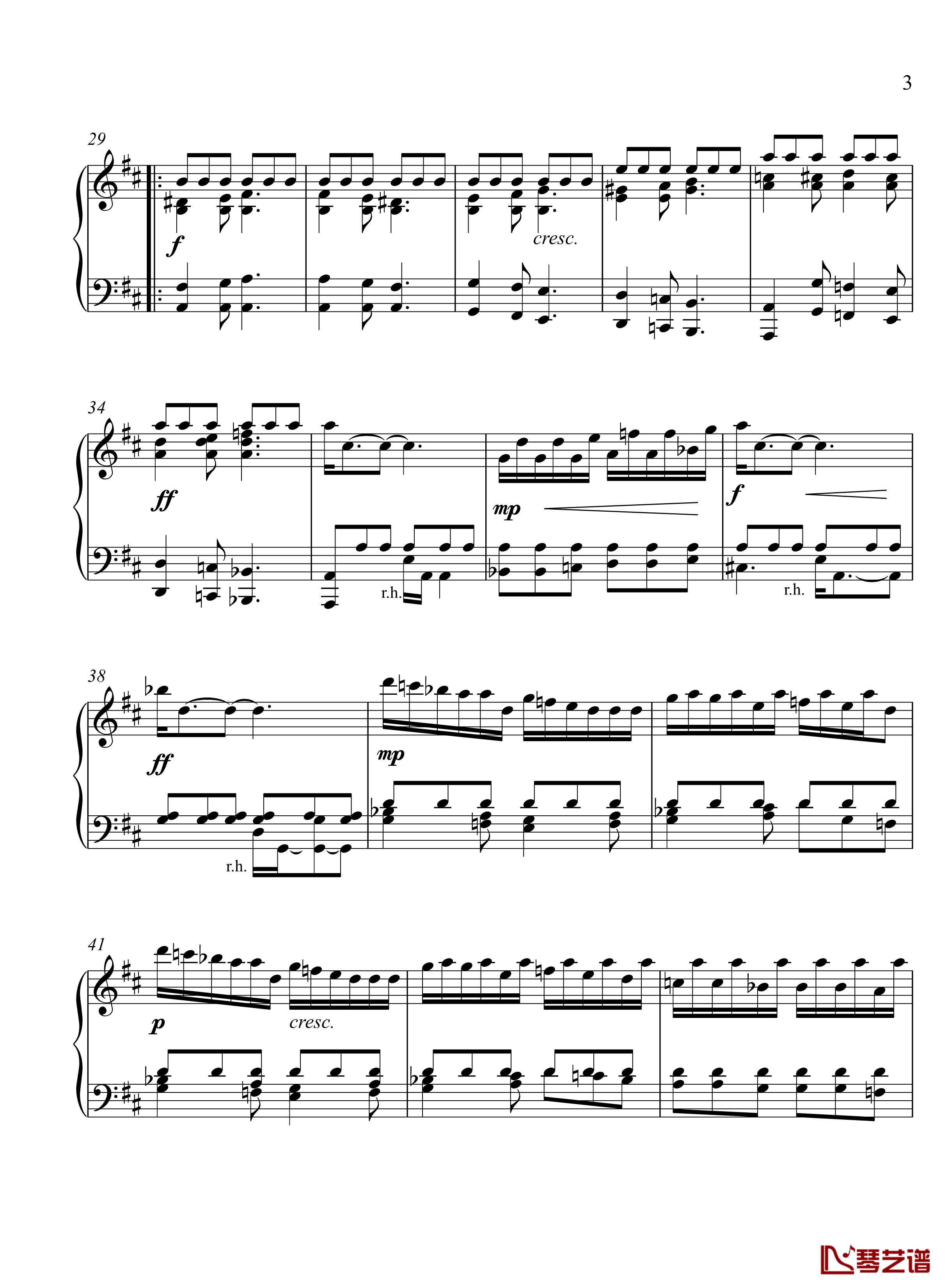 辛普森D大调第三练习曲钢琴谱-辛普森3