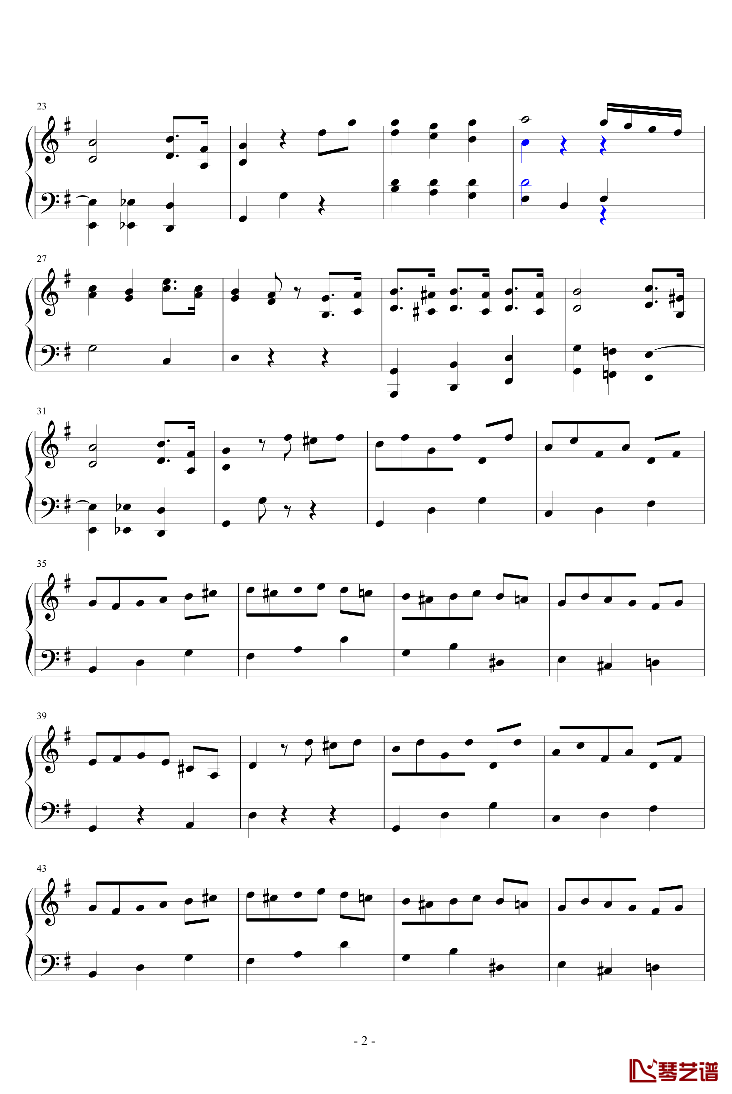 G大调小步舞曲钢琴谱-贝多芬-beethoven2