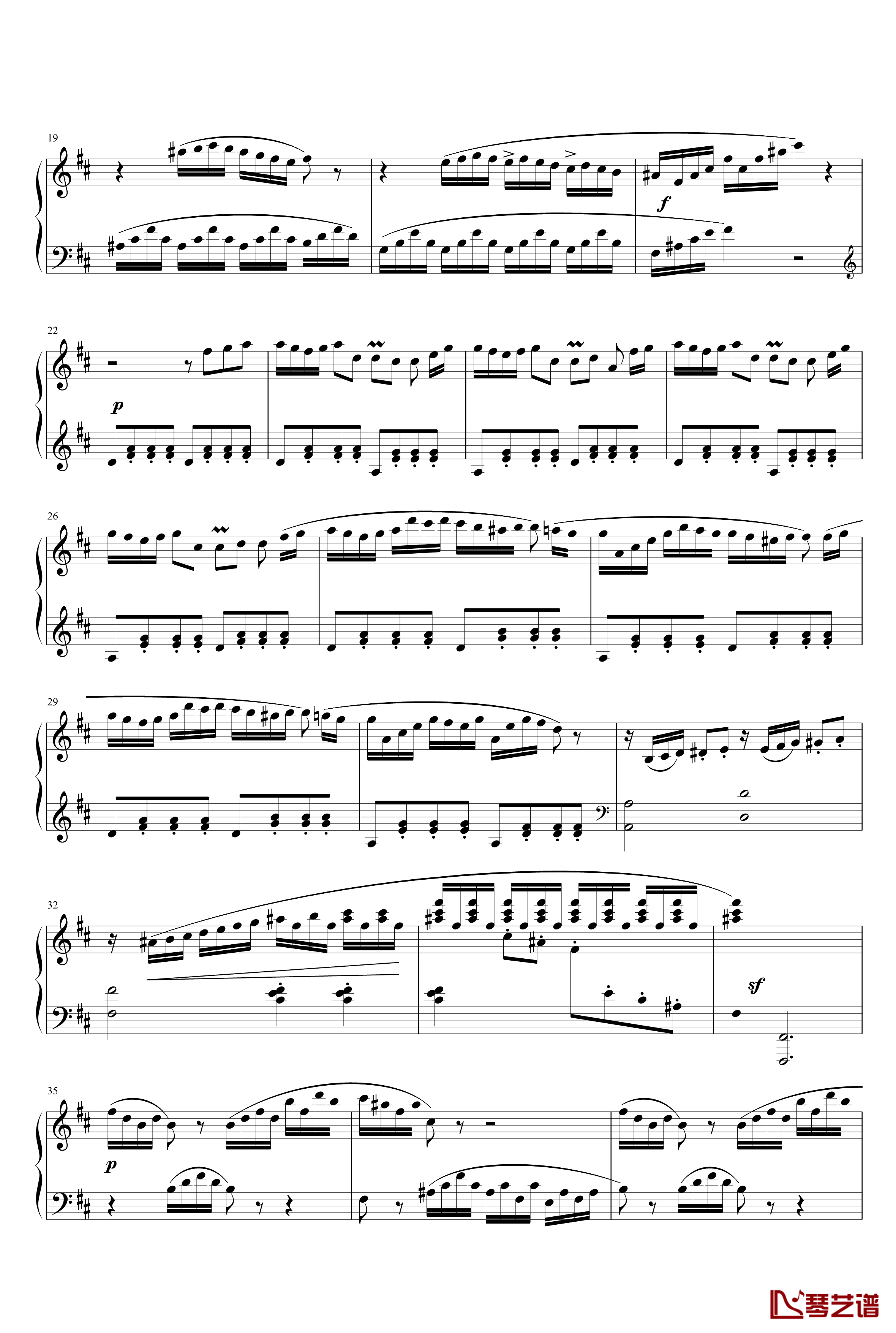 D大调奏鸣曲钢琴谱-乐之琴8