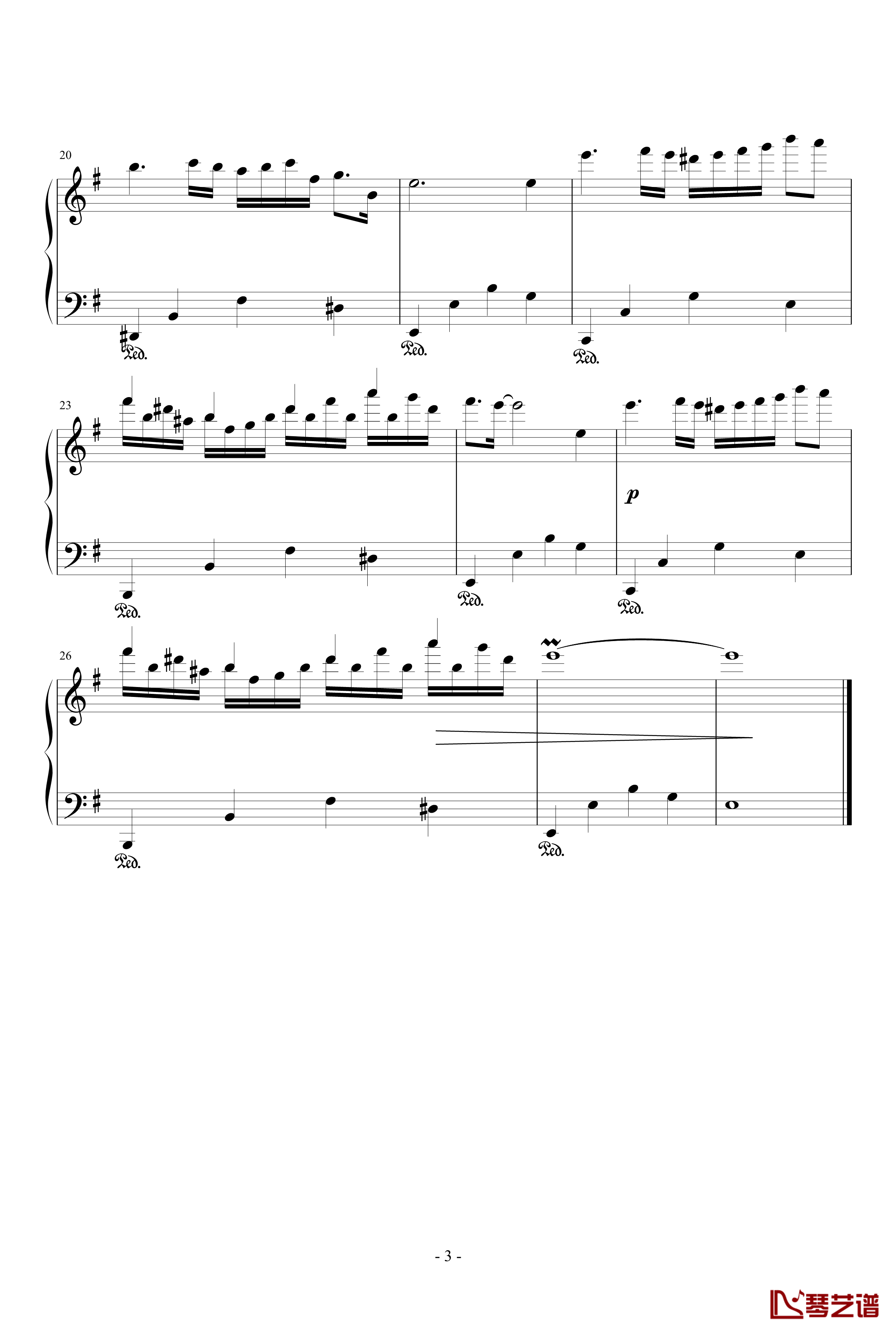g小调小奏鸣曲第二乐章钢琴谱-天籁传声3