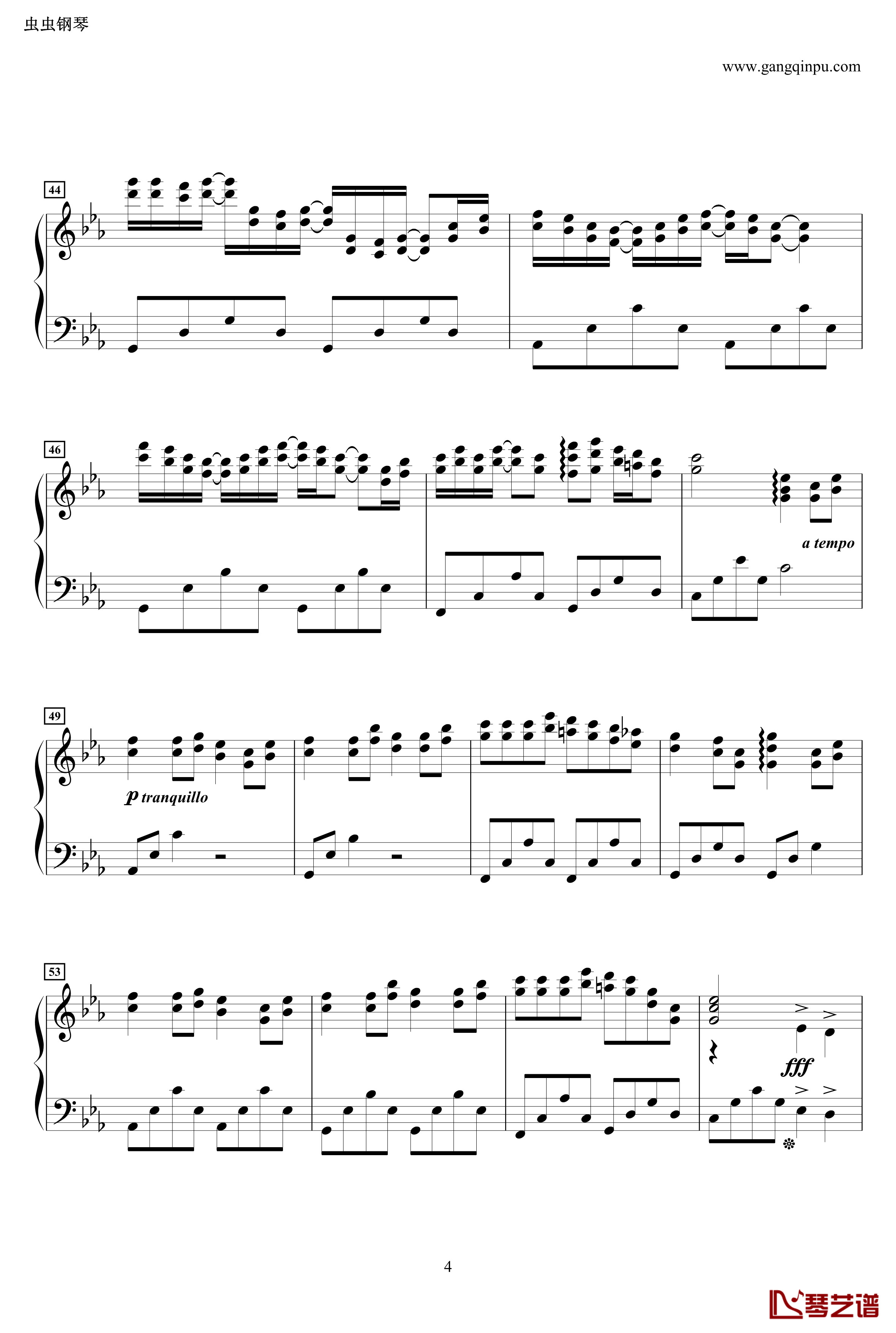 龙猫主题曲钢琴谱-风之甬道·風のとおり道·The Wind Forest·-·Best Original on Piano-久石让4