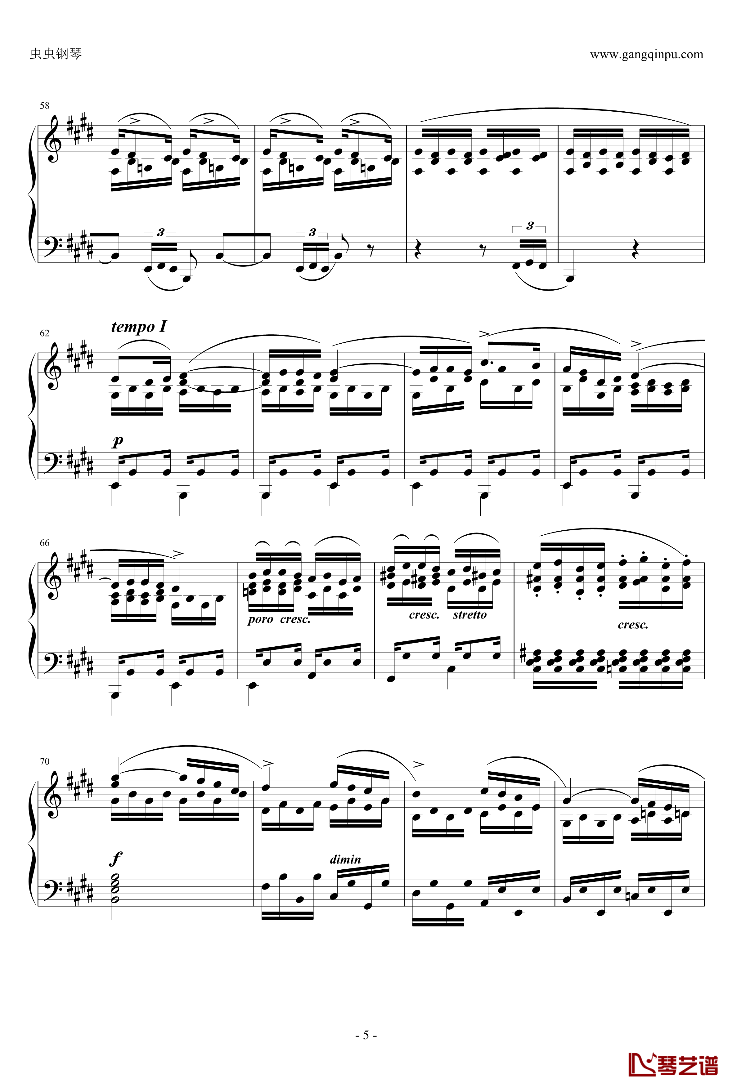肖邦练习曲钢琴谱-Etude OP.10 NO.3-肖邦-chopin5