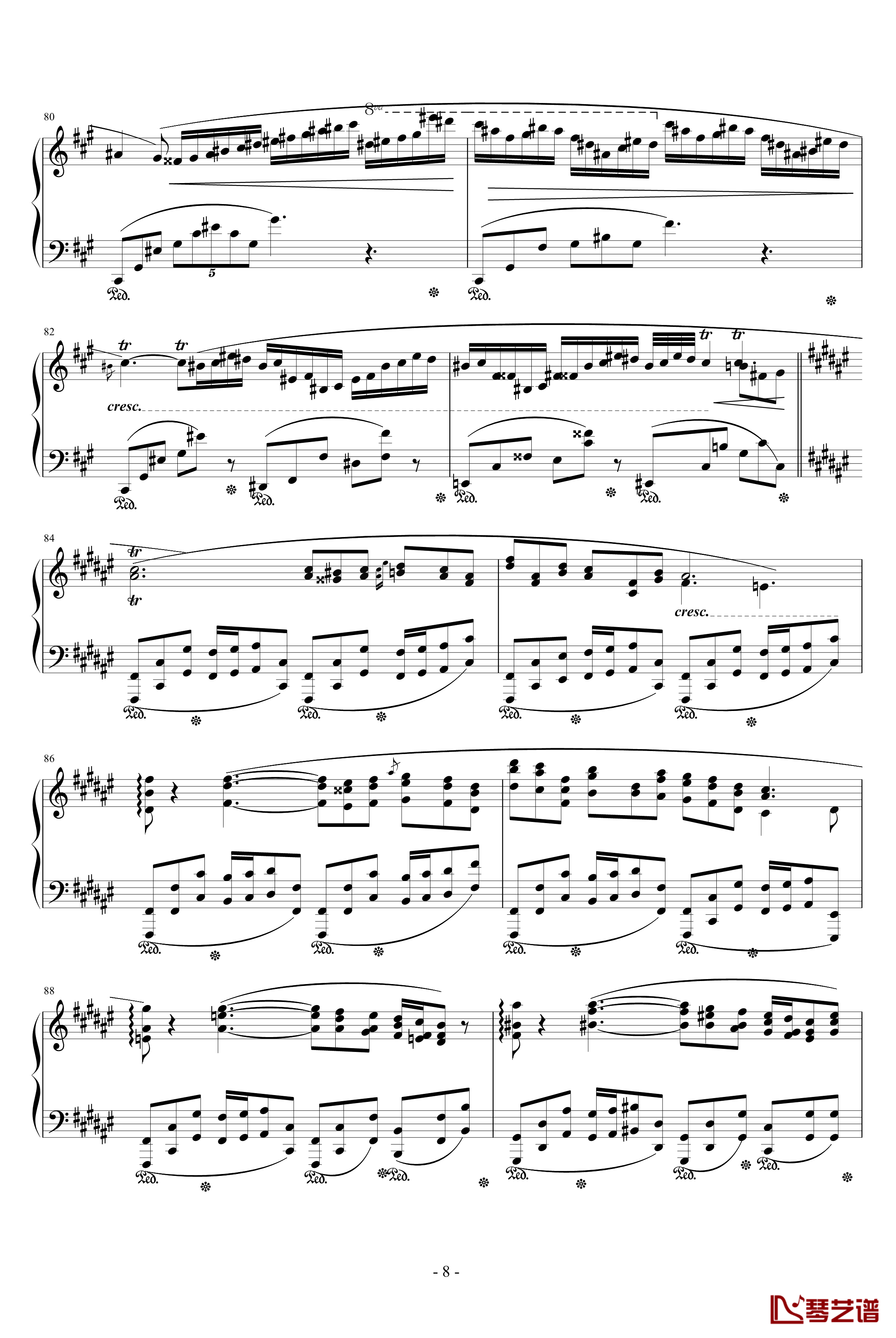 船歌钢琴谱-肖邦-chopin8