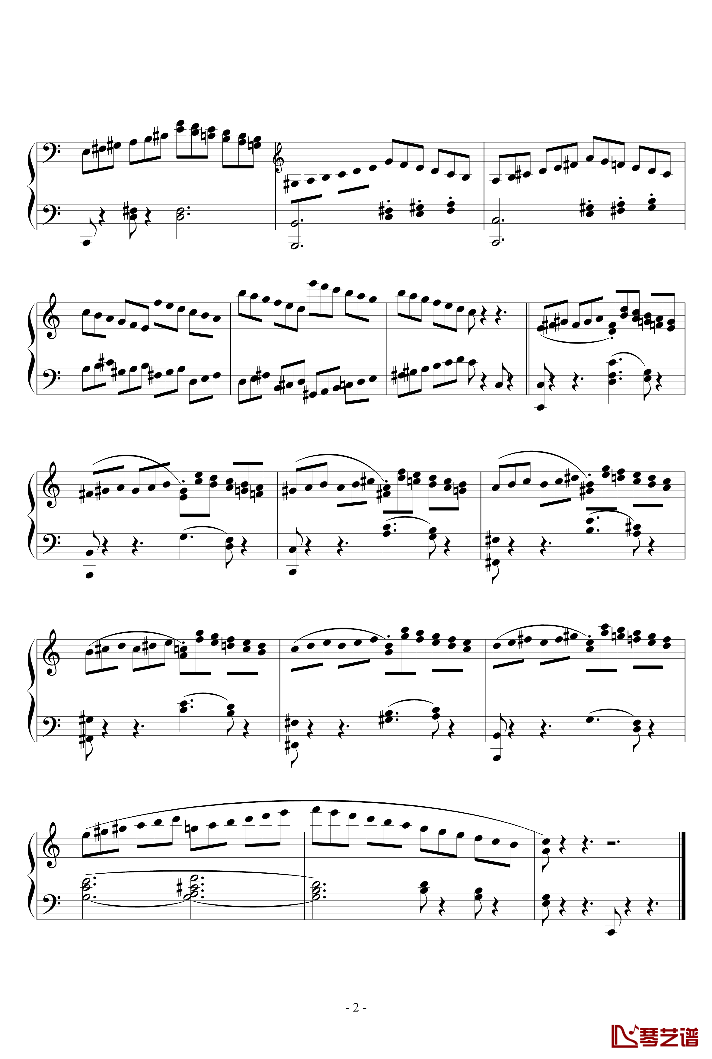 练习曲钢琴谱-田献2