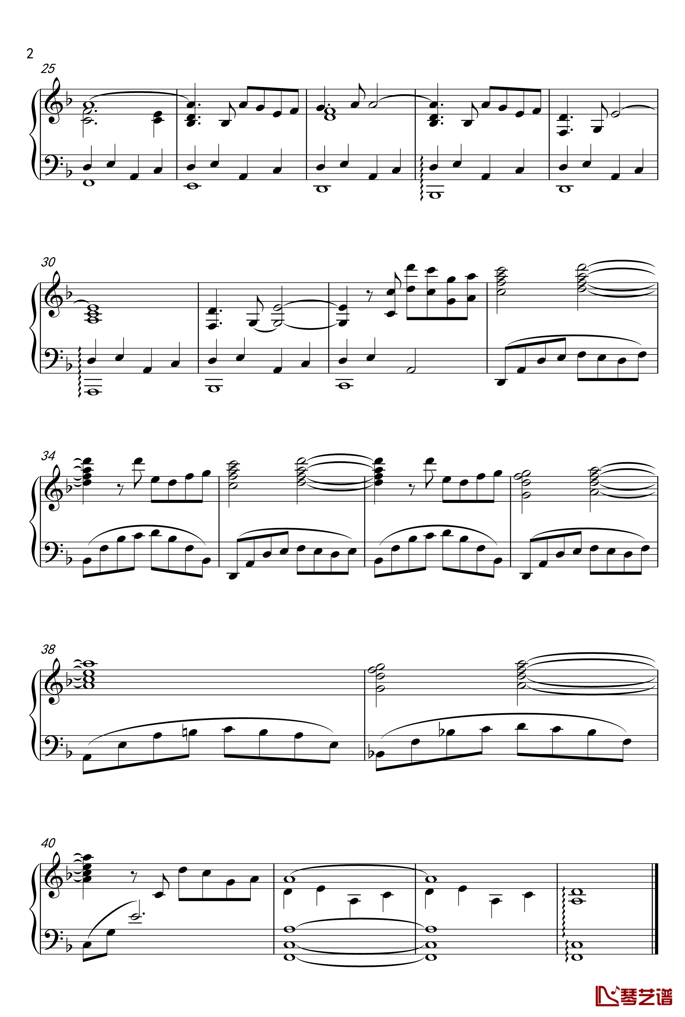 The Music Of Goodbye钢琴谱-好莱坞电影插曲-John Barry2