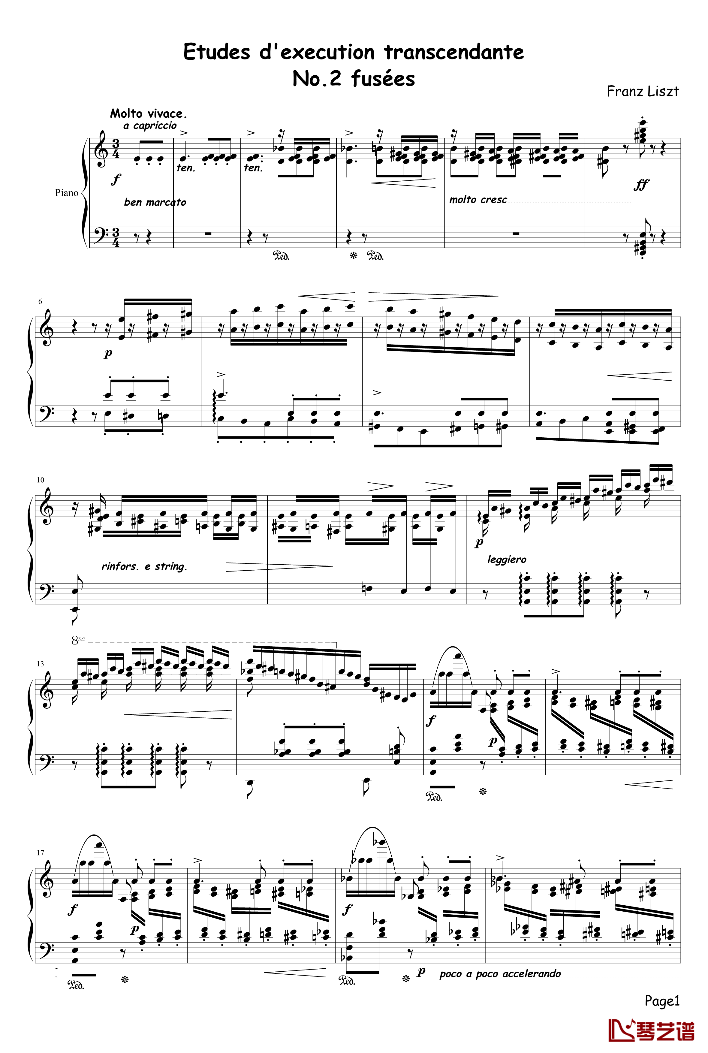 Etudes dexecution transcendante No.2钢琴谱-fusées-李斯特1