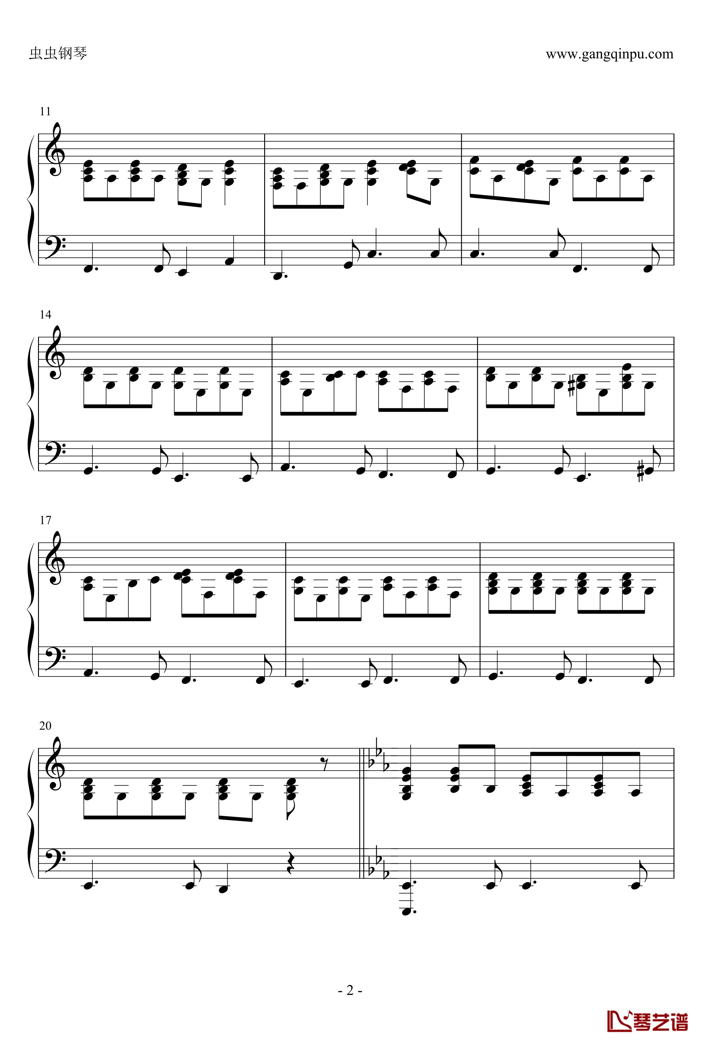 石榴石钢琴谱-《穿越时空的少女》主题曲伴奏-奥华子2