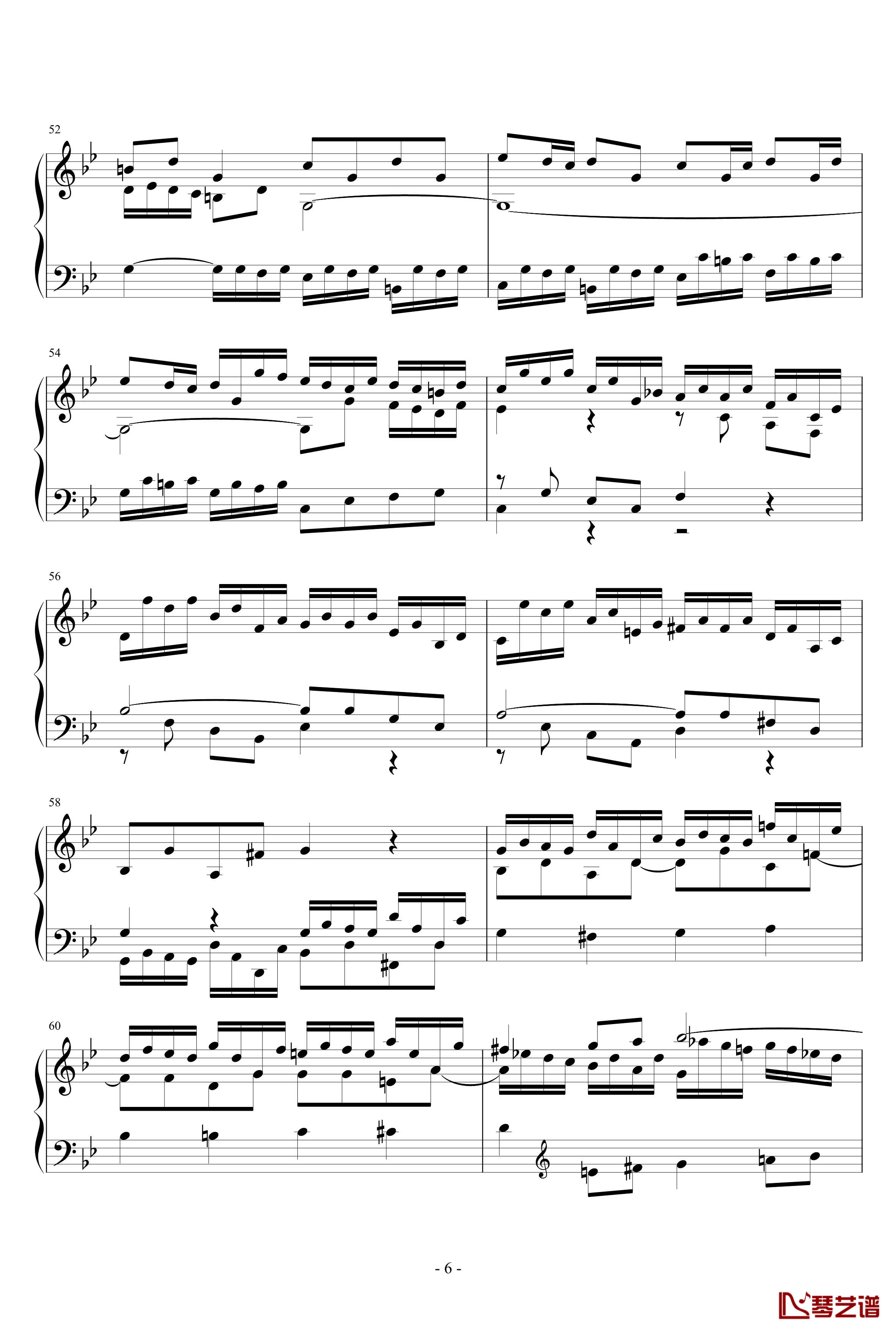 G小调赋格钢琴谱-J.S.巴赫6