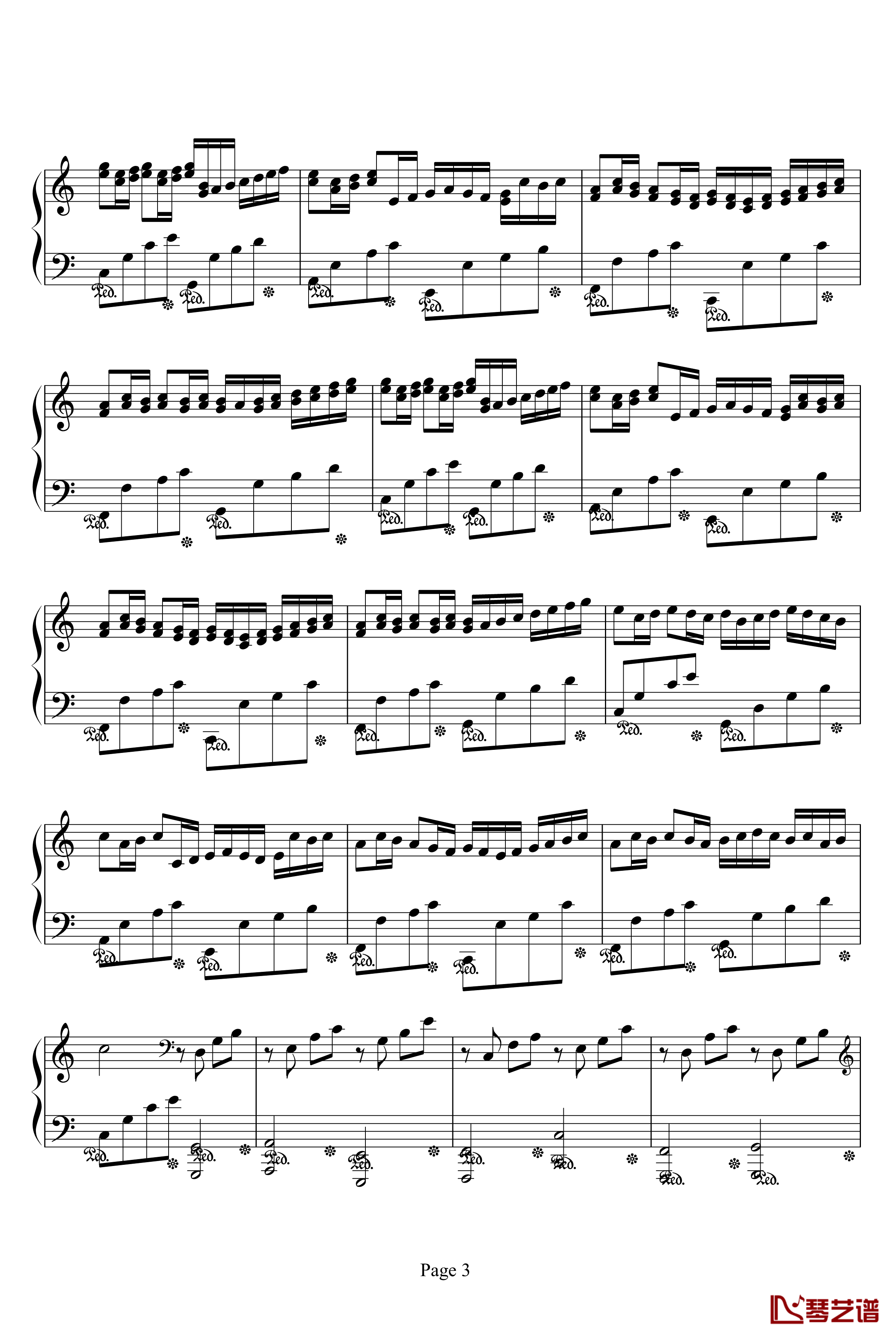 卡农钢琴谱-情感100%-帕赫贝尔-Pachelbel3