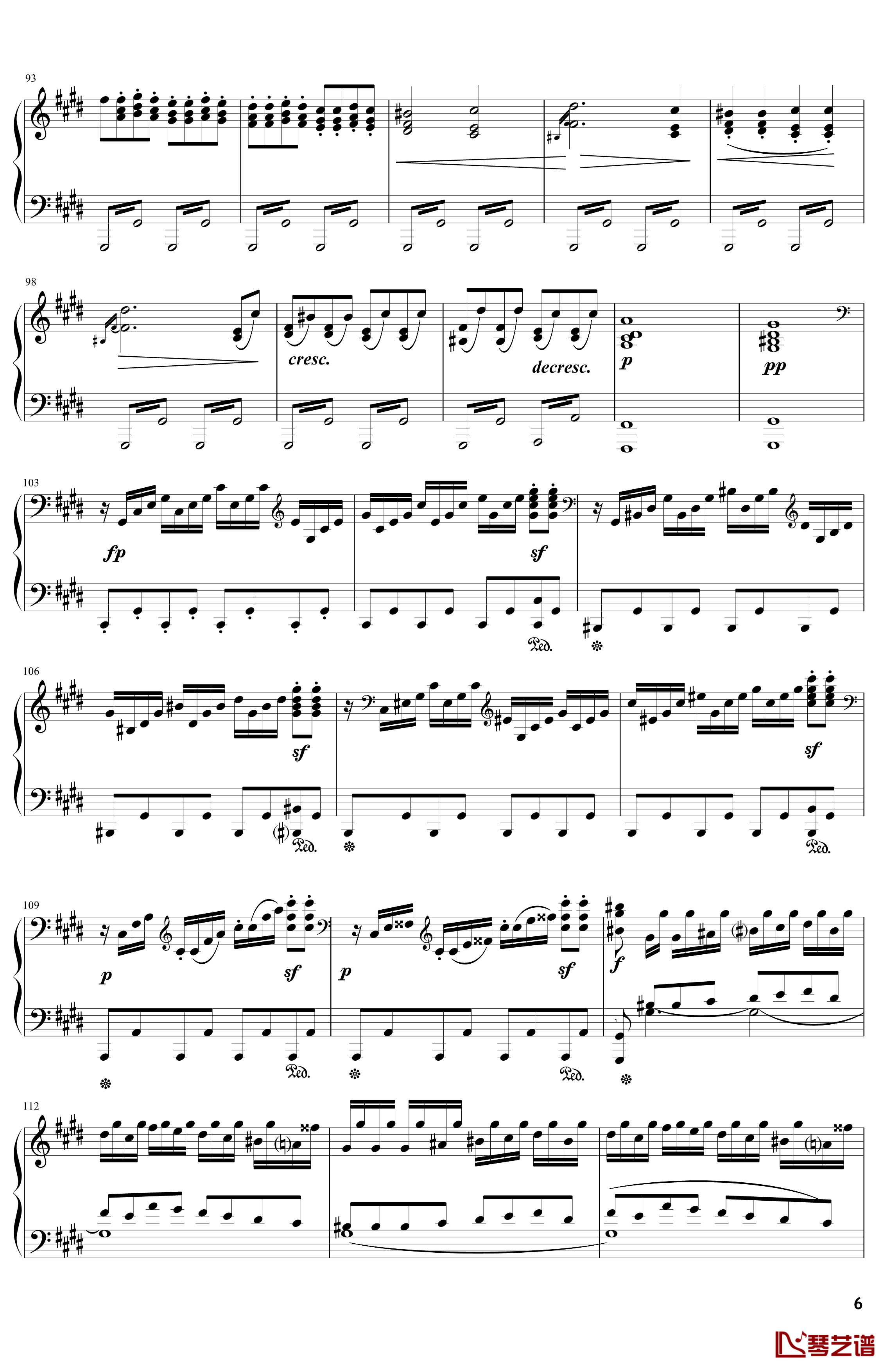 月光钢琴谱-奏鸣曲-贝多芬-beethoven6