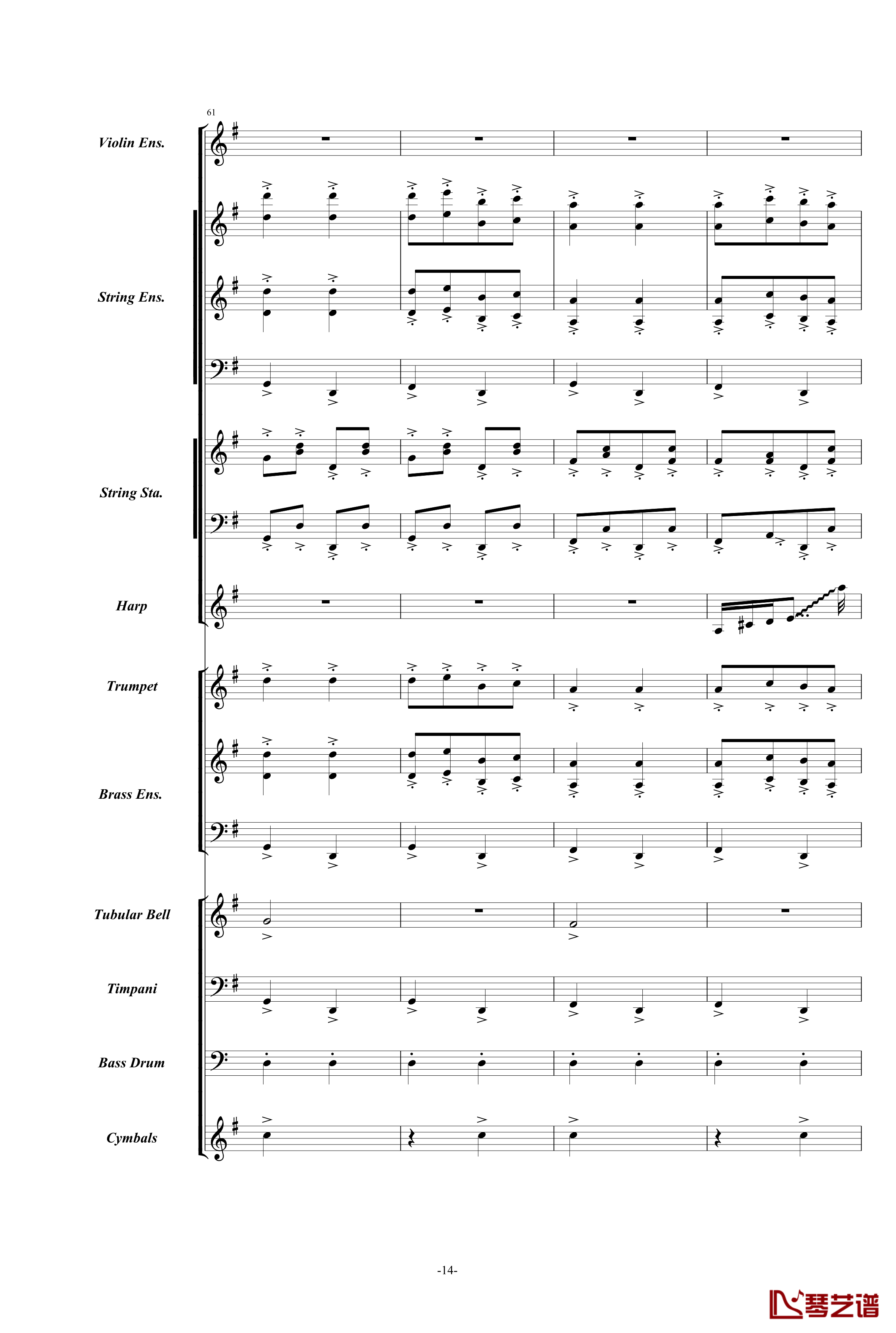 康康舞曲钢琴谱-震撼交响版总谱-奥芬巴赫14