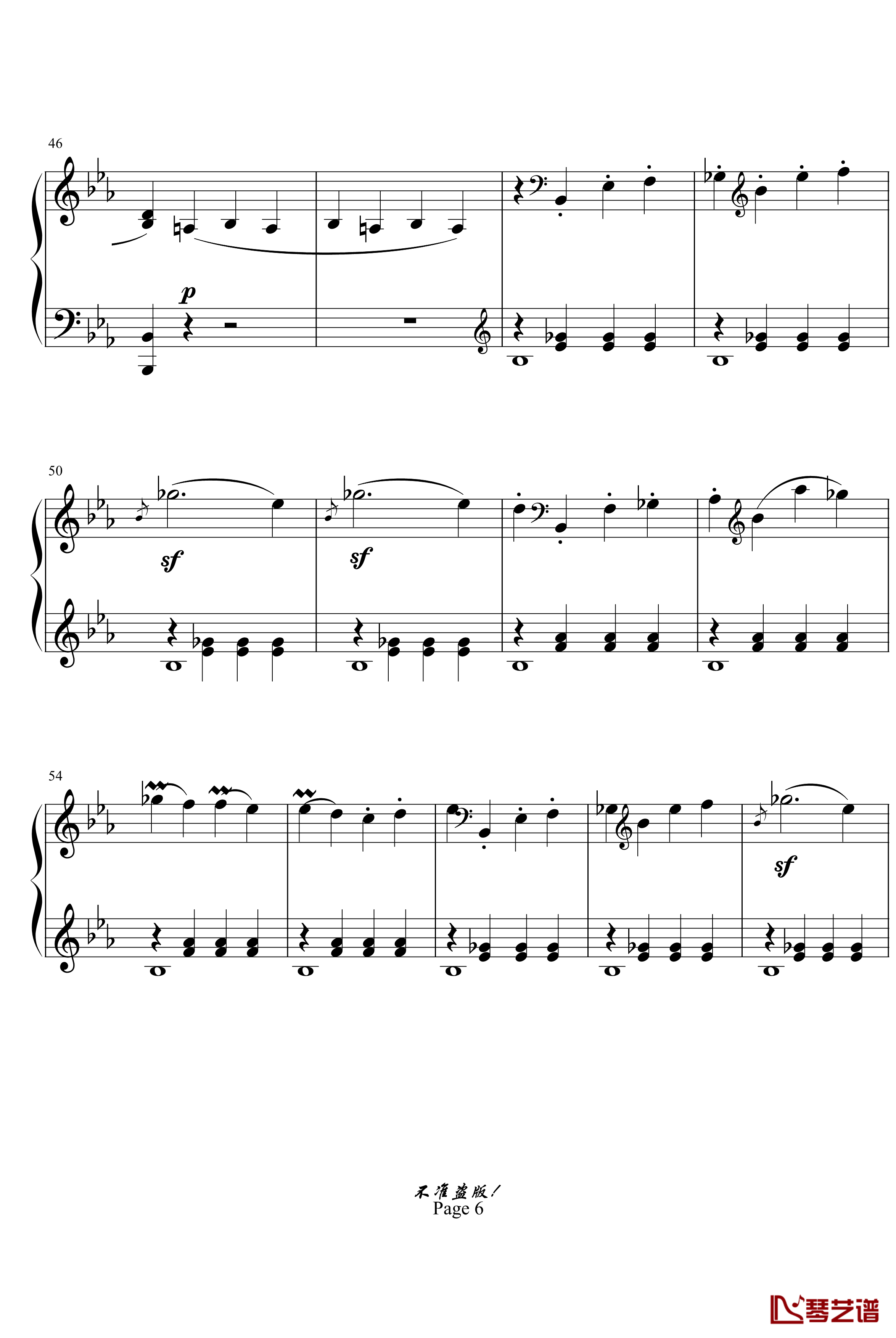 c小调第八钢琴奏鸣曲钢琴谱-悲怆第一乐章-beethoven-贝多芬6
