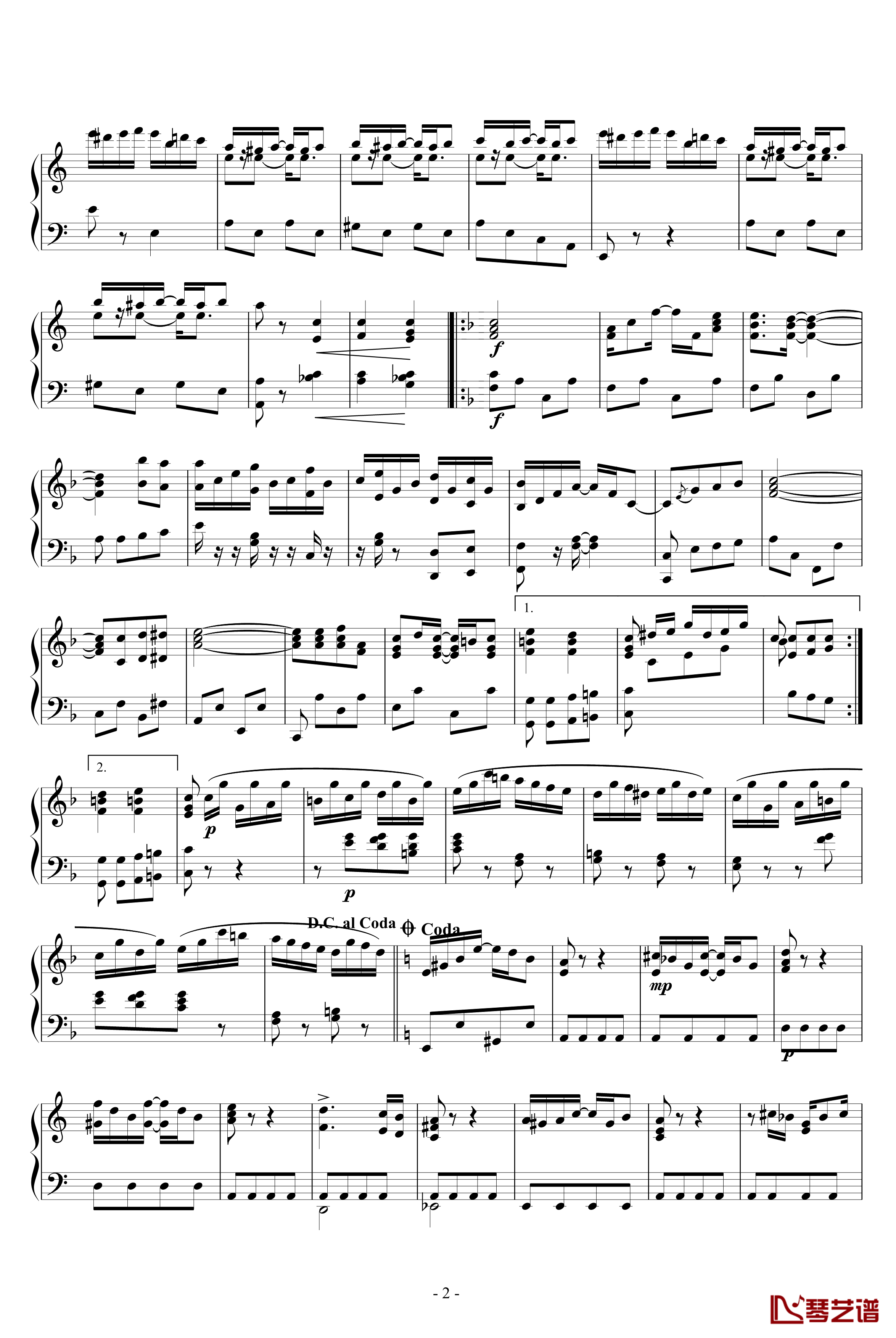 致爱丽丝钢琴谱-【爵士版】-贝多芬-beethoven2
