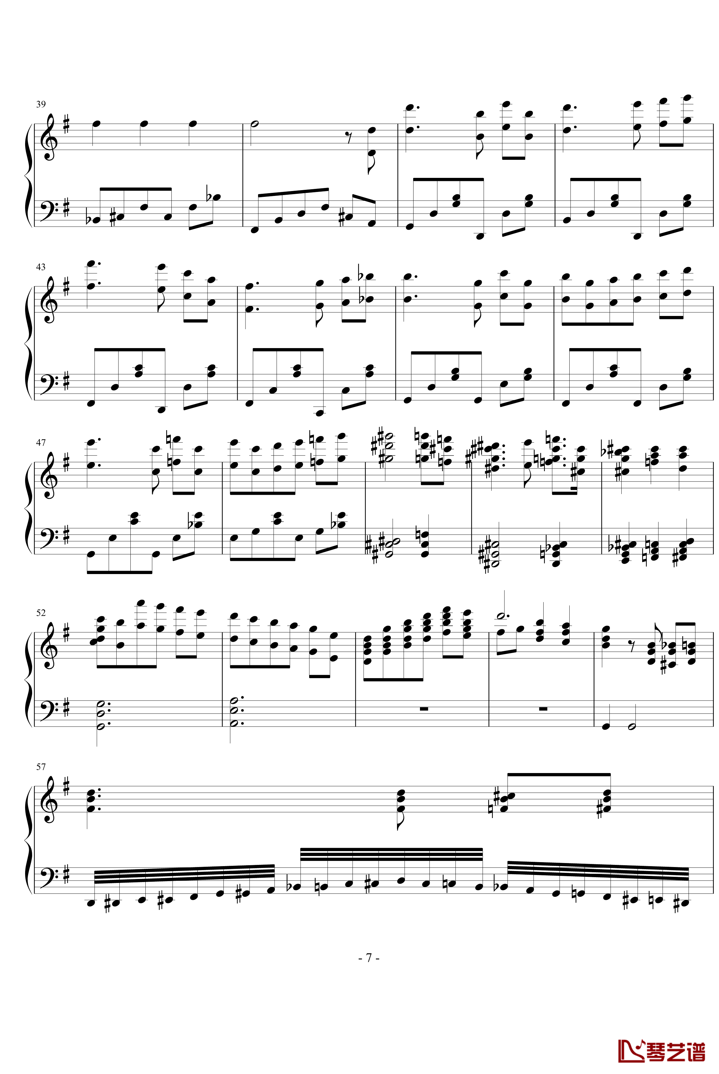 卡门幻想曲钢琴谱-世界名曲7