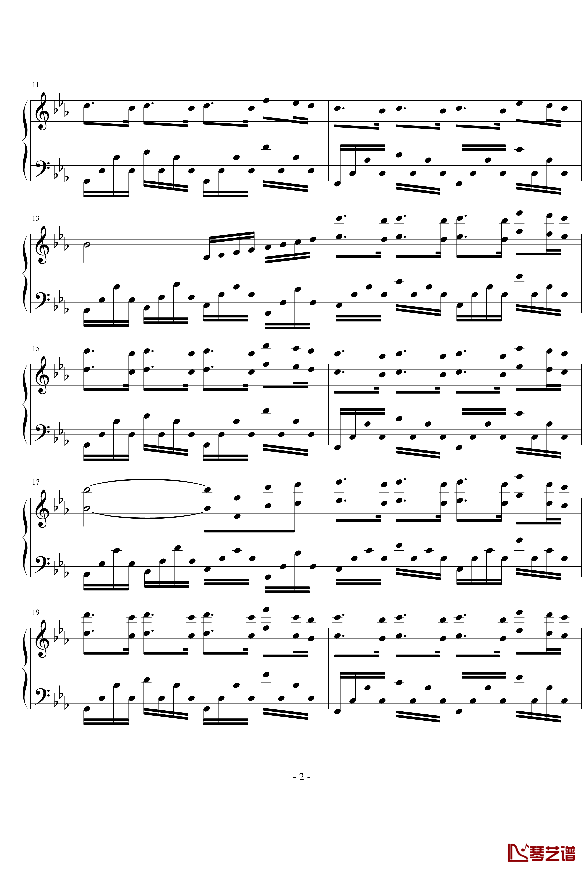 祝福钢琴谱-欧松2