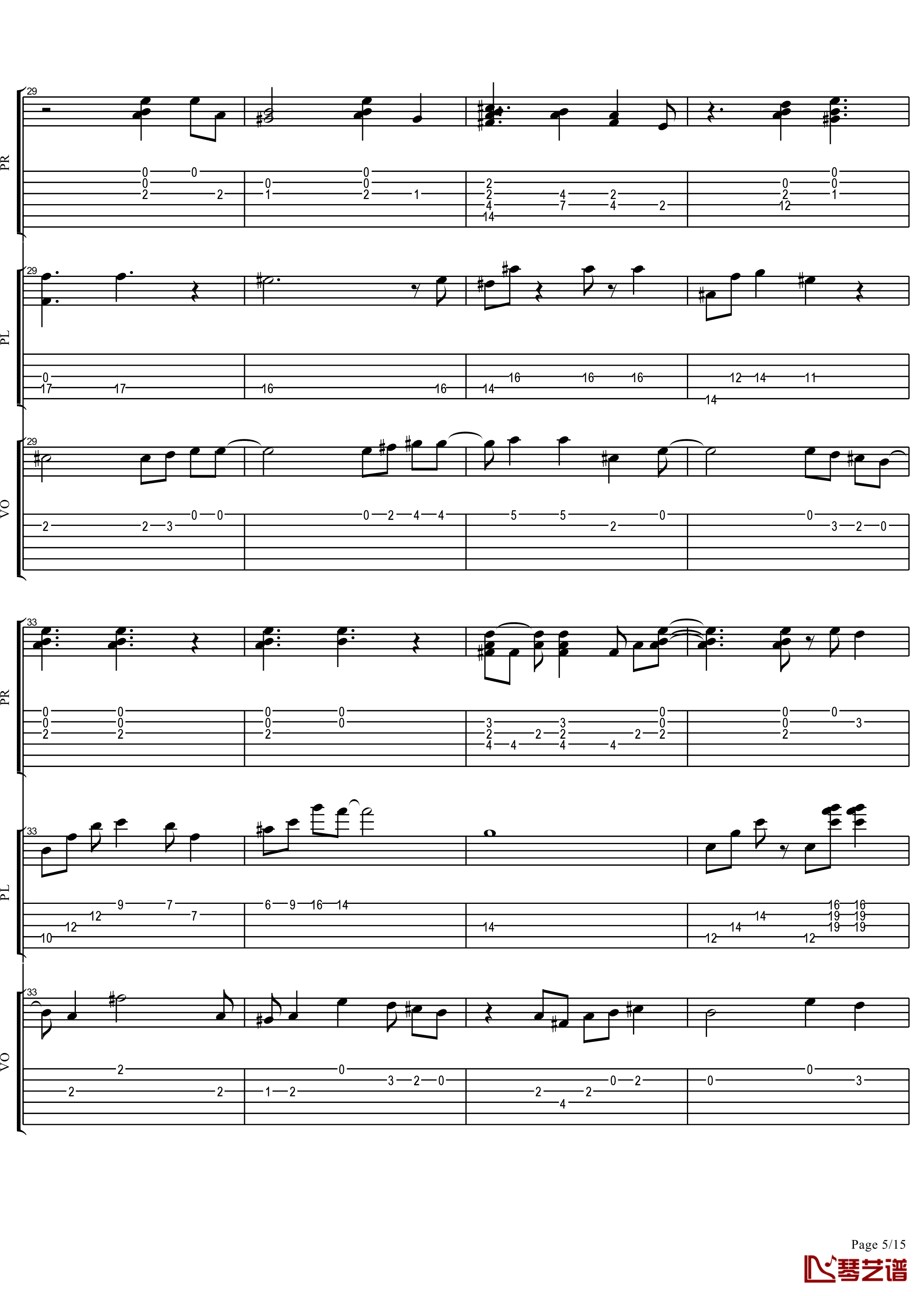 第一个清晨钢琴谱-完美弹唱版-王力宏5