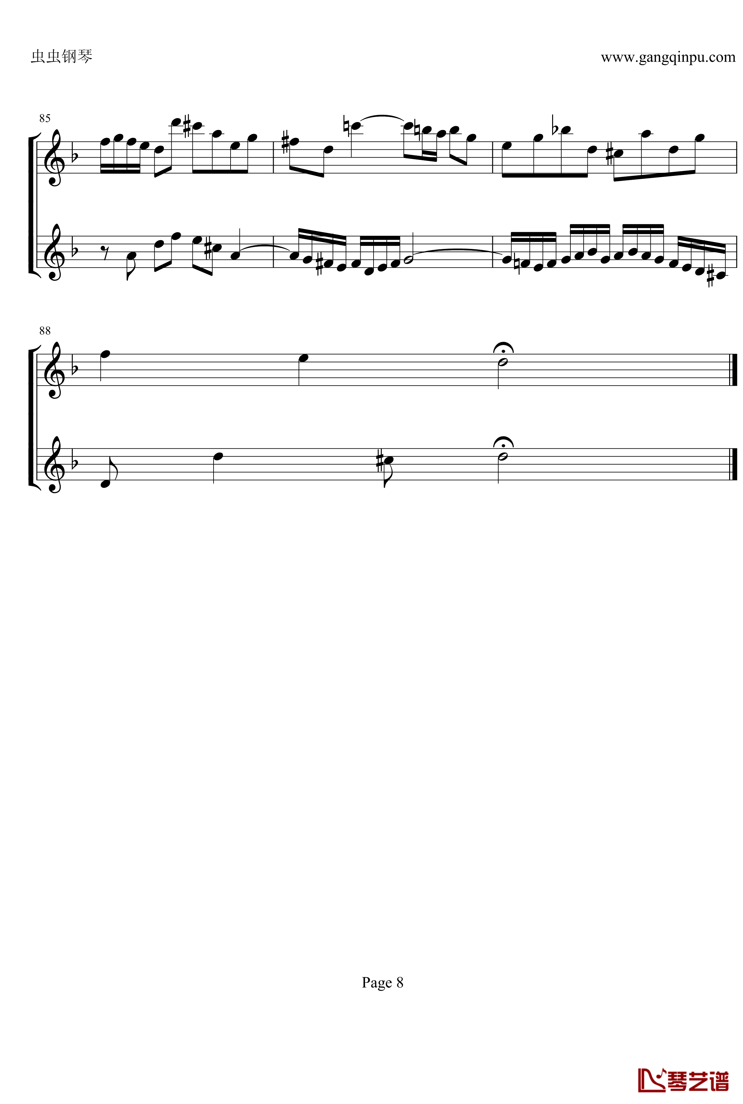 d小调双小提琴协奏曲钢琴谱-第1乐章-巴赫-P.E.Bach8