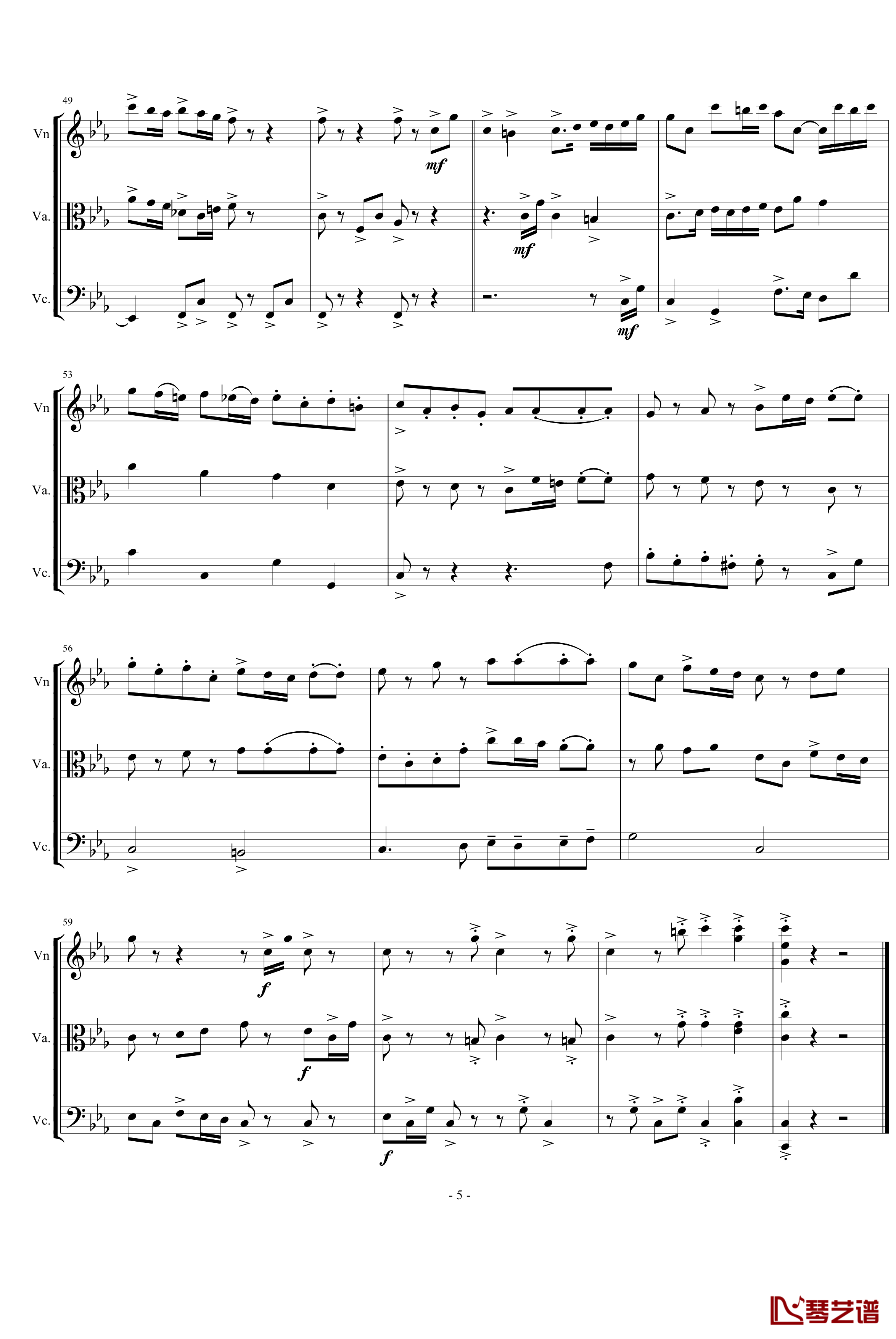 三声部赋格钢琴谱-为弦乐三重奏而作-琴辉5