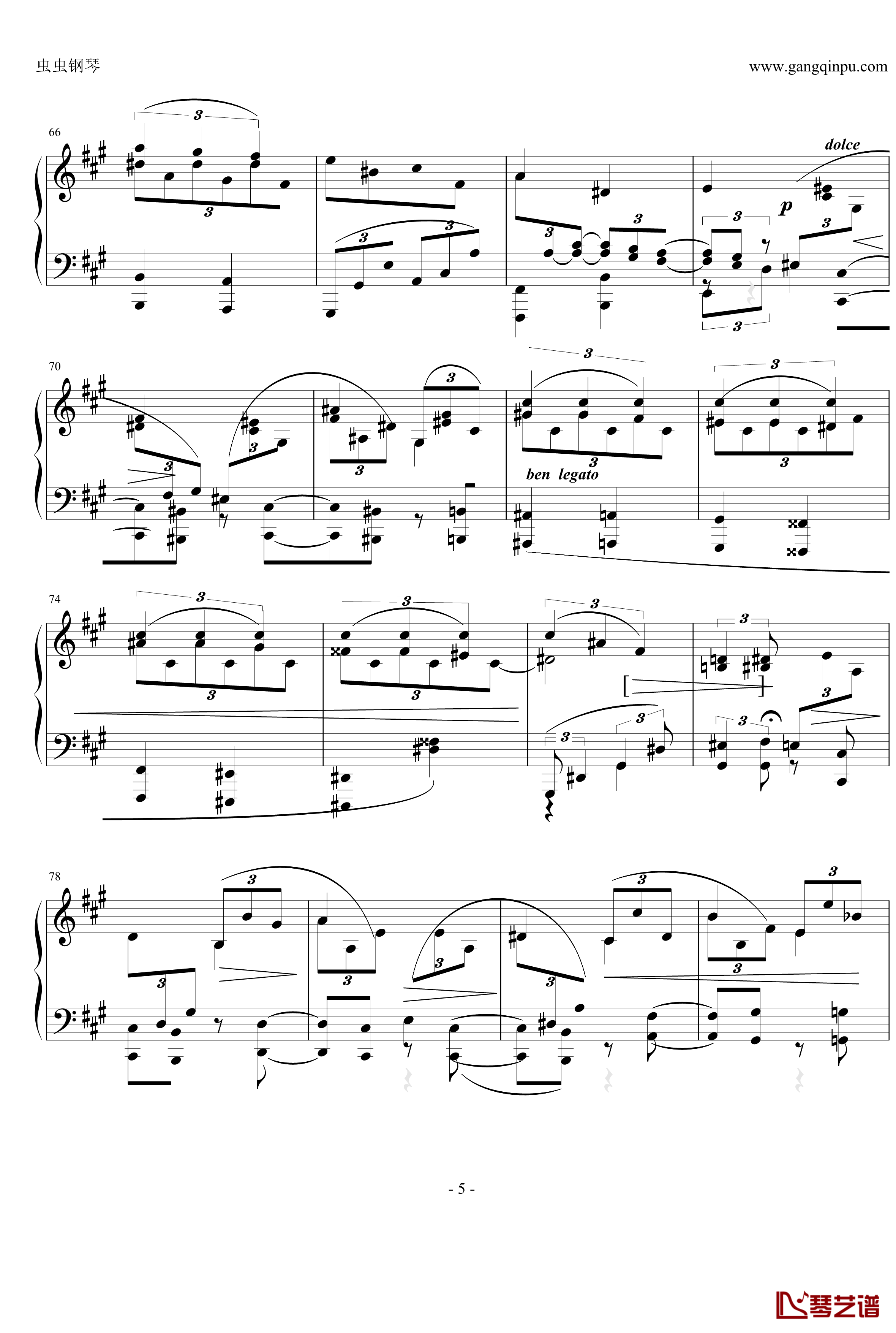 间奏曲钢琴谱 Op.76  No.6-勃拉姆斯-Brahms5