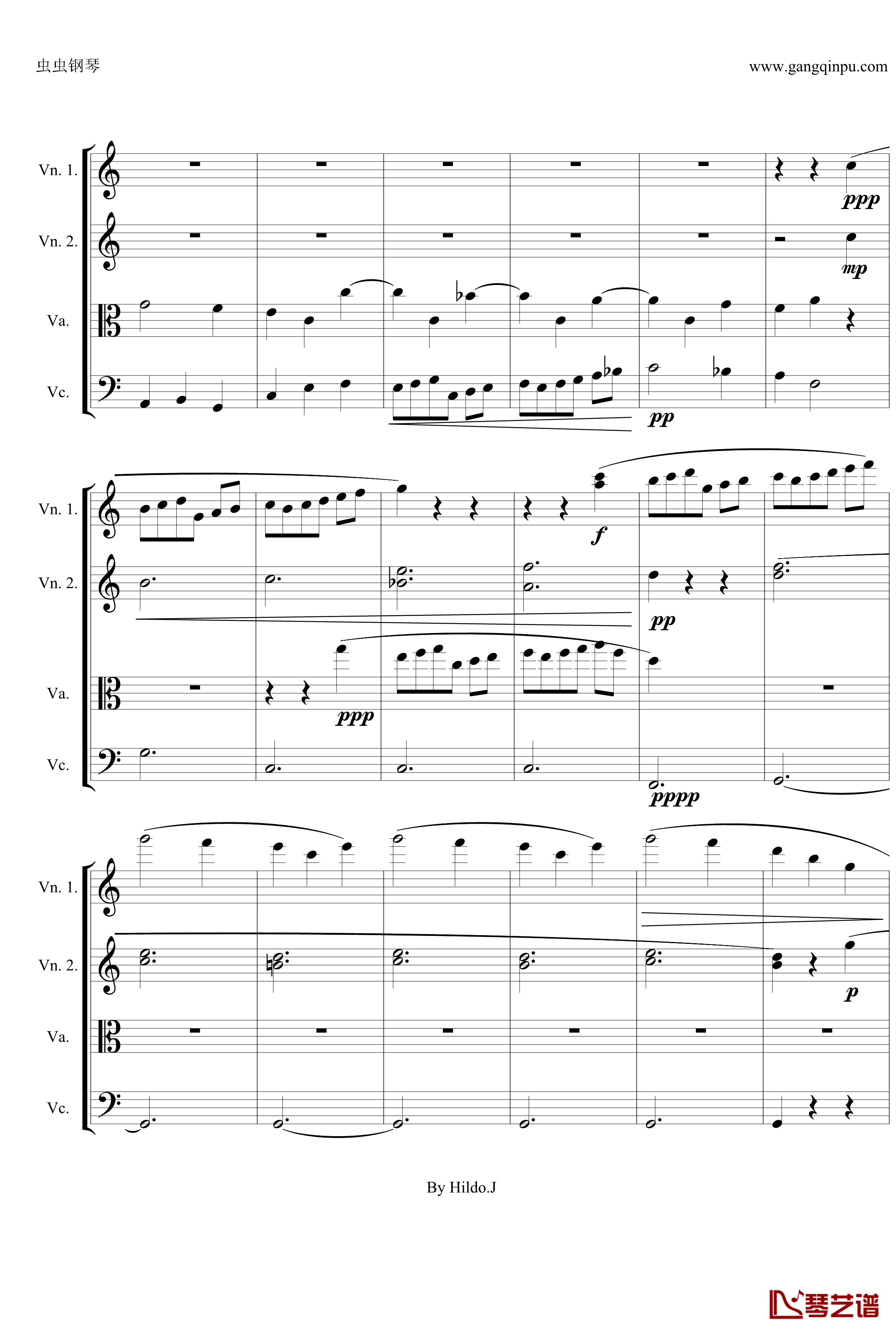 命运交响曲第三乐章钢琴谱-弦乐版-贝多芬-beethoven15