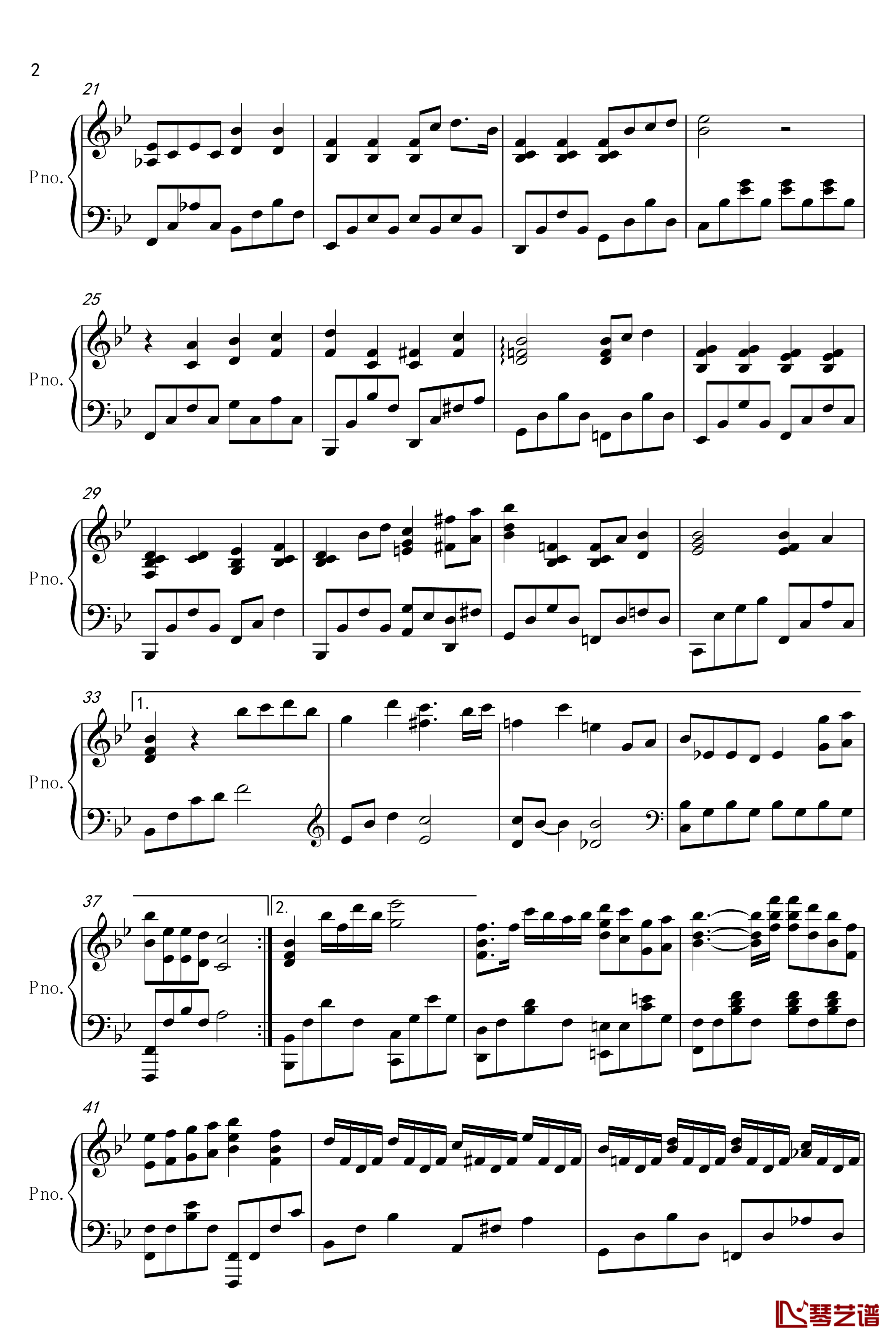 说好不哭钢琴谱-完美伴奏版-周杰伦2