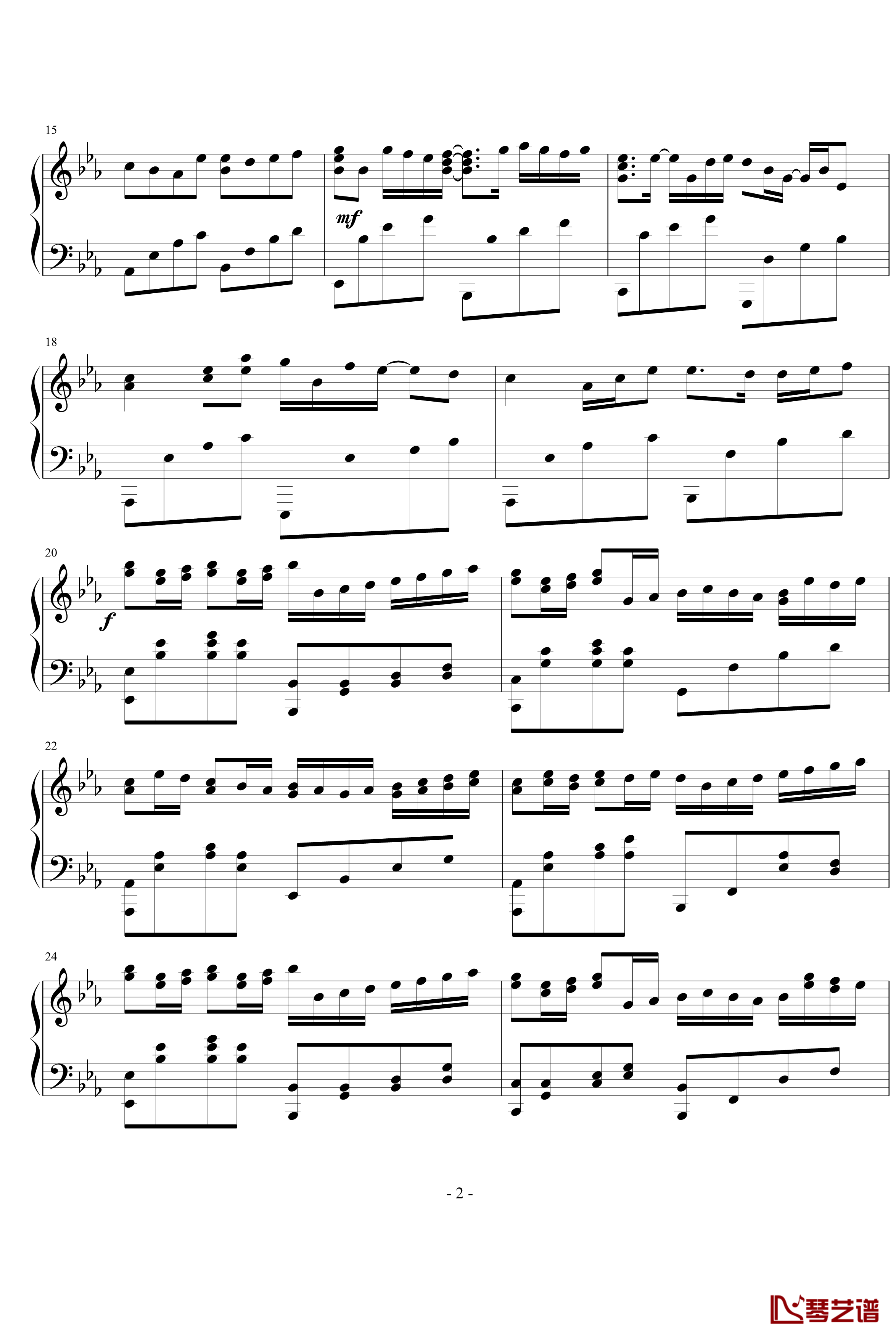 卡农钢琴谱—P版-帕赫贝尔-Pachelbel2