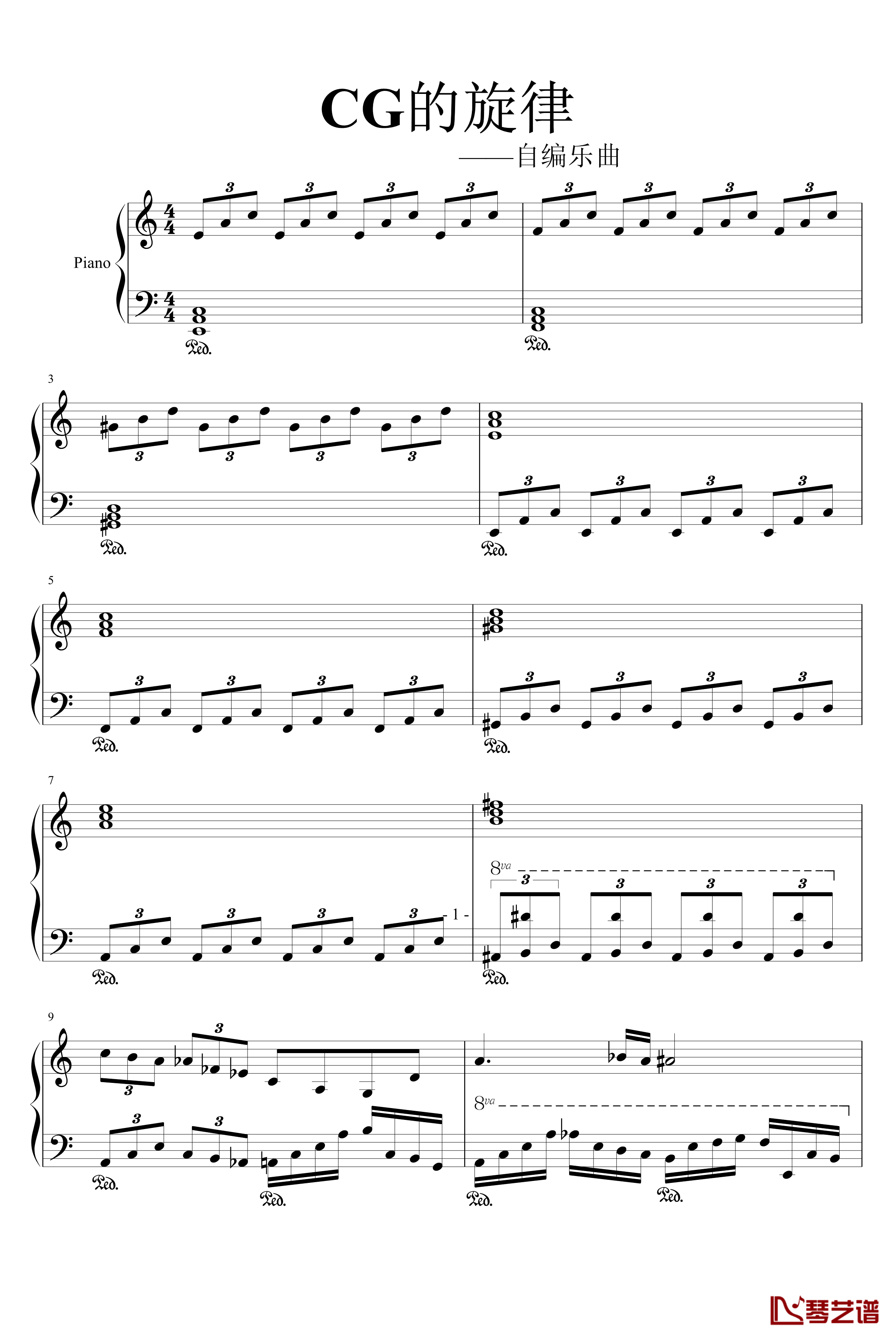 CG的旋律钢琴谱-97525xc1