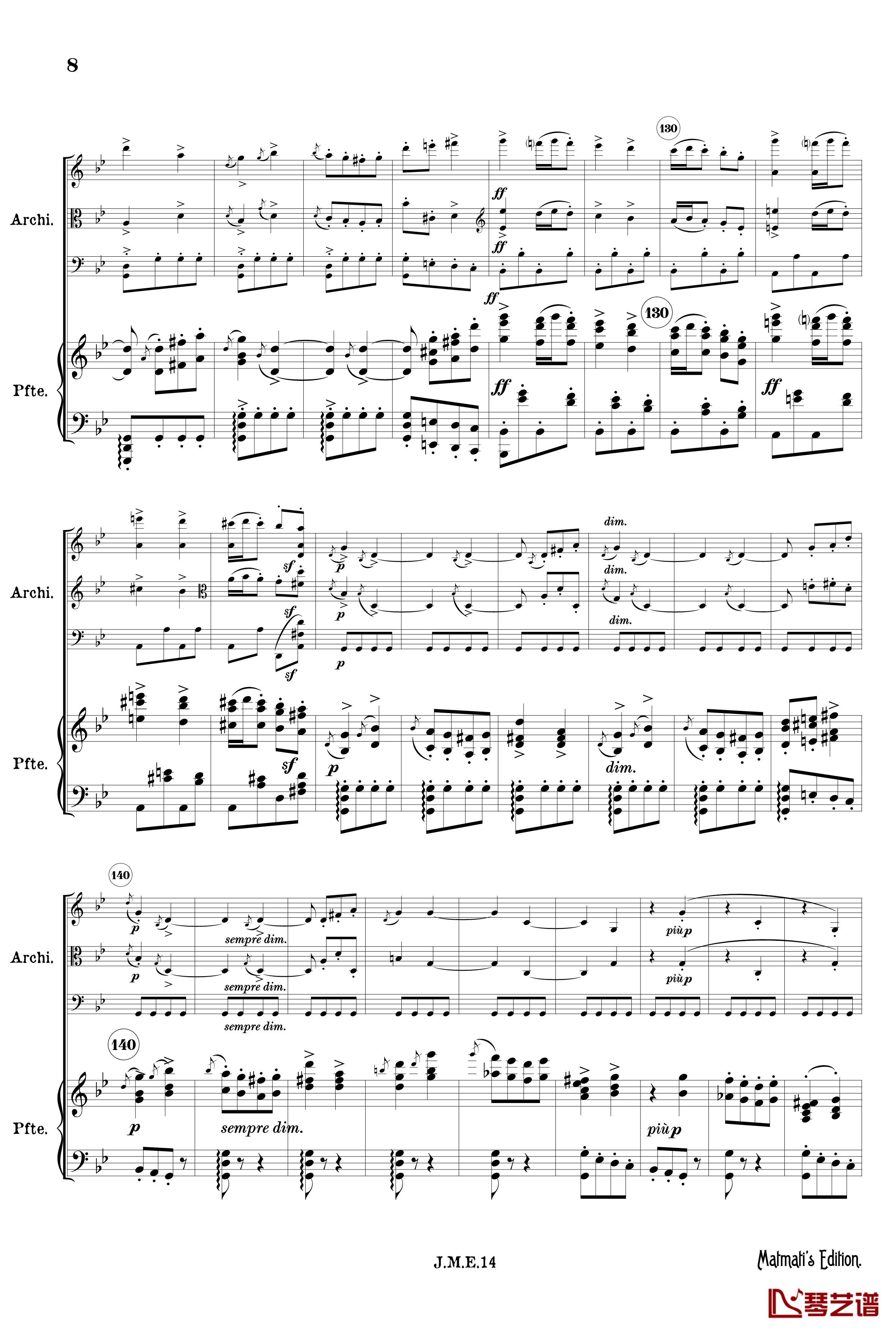 g小调第一钢琴四重奏 Op.25  第四乐章 吉普赛回旋曲钢琴谱-勃拉姆斯9