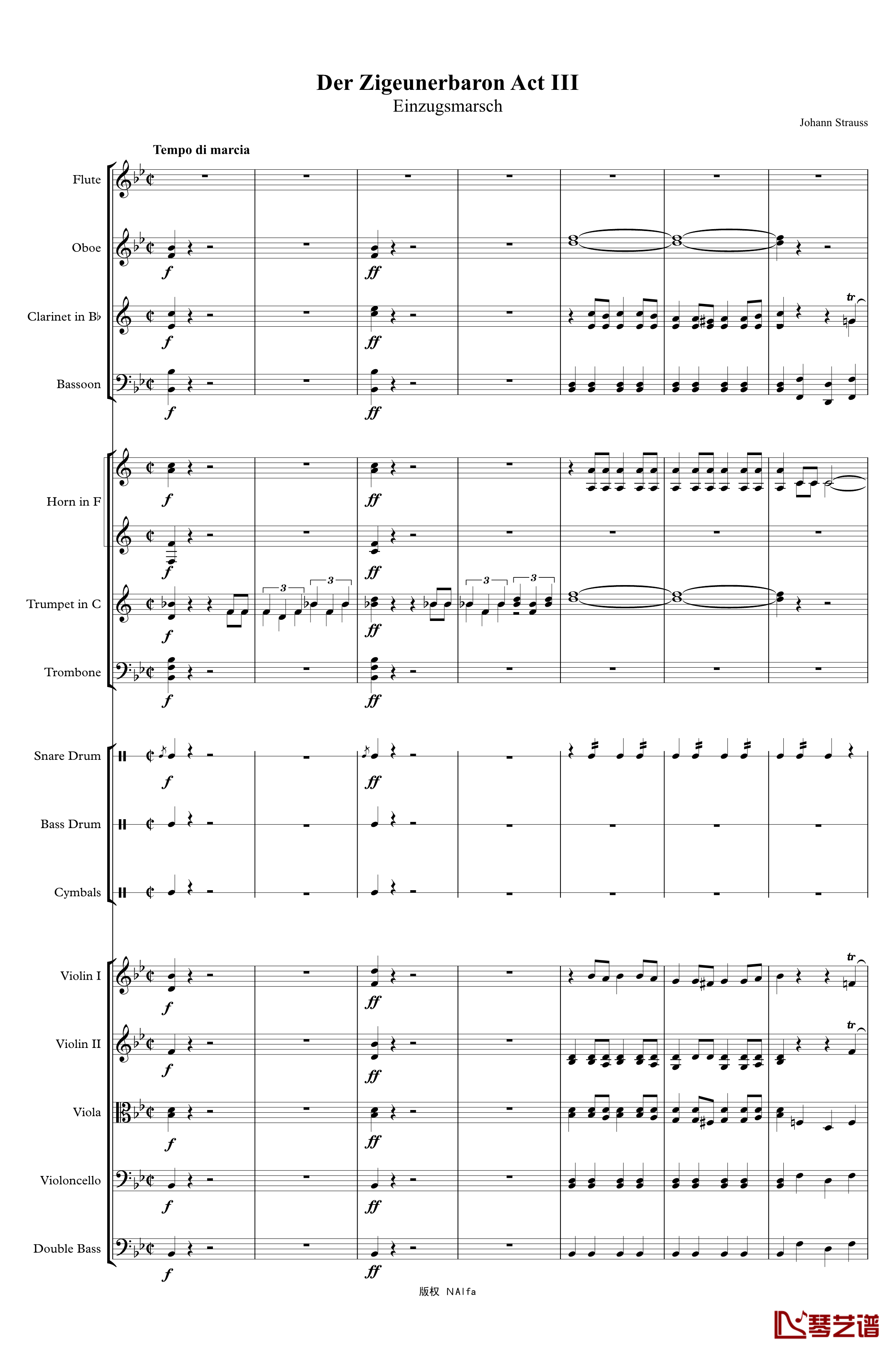 入城式进行曲钢琴谱-Johann Jr. Strauss1