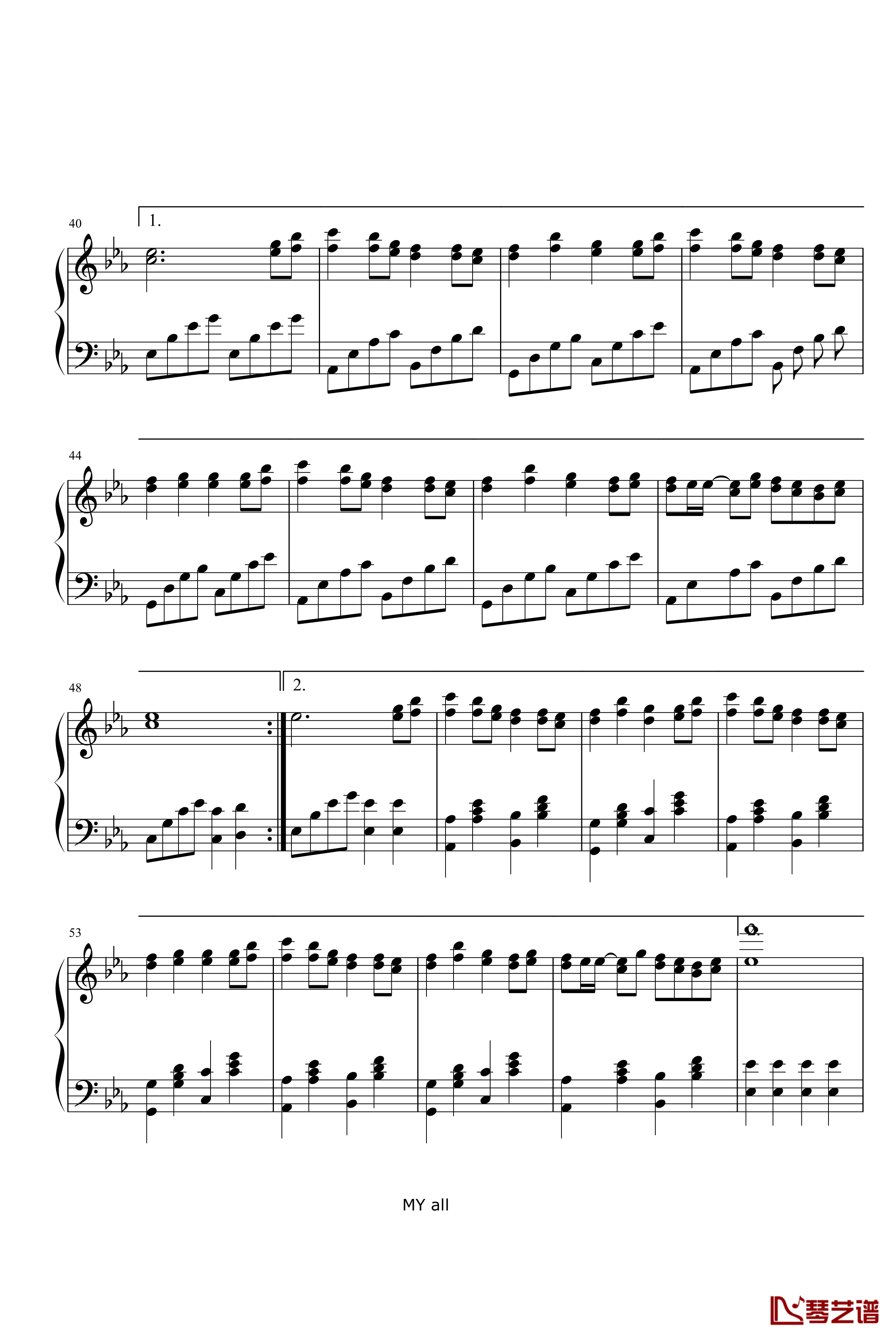 my all钢琴谱-滨崎步4
