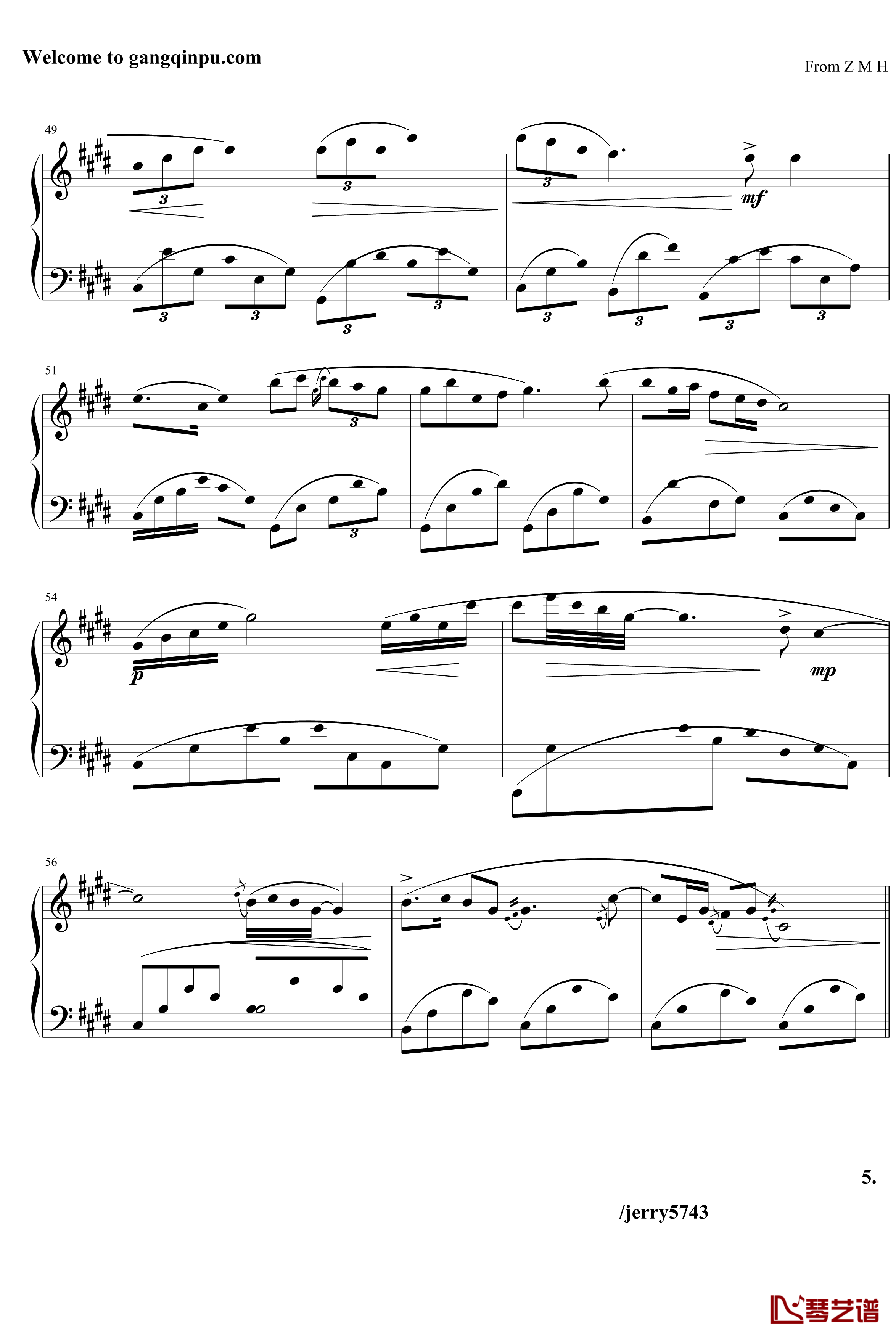 夜曲Op7.6钢琴谱-中西式-jerry57435