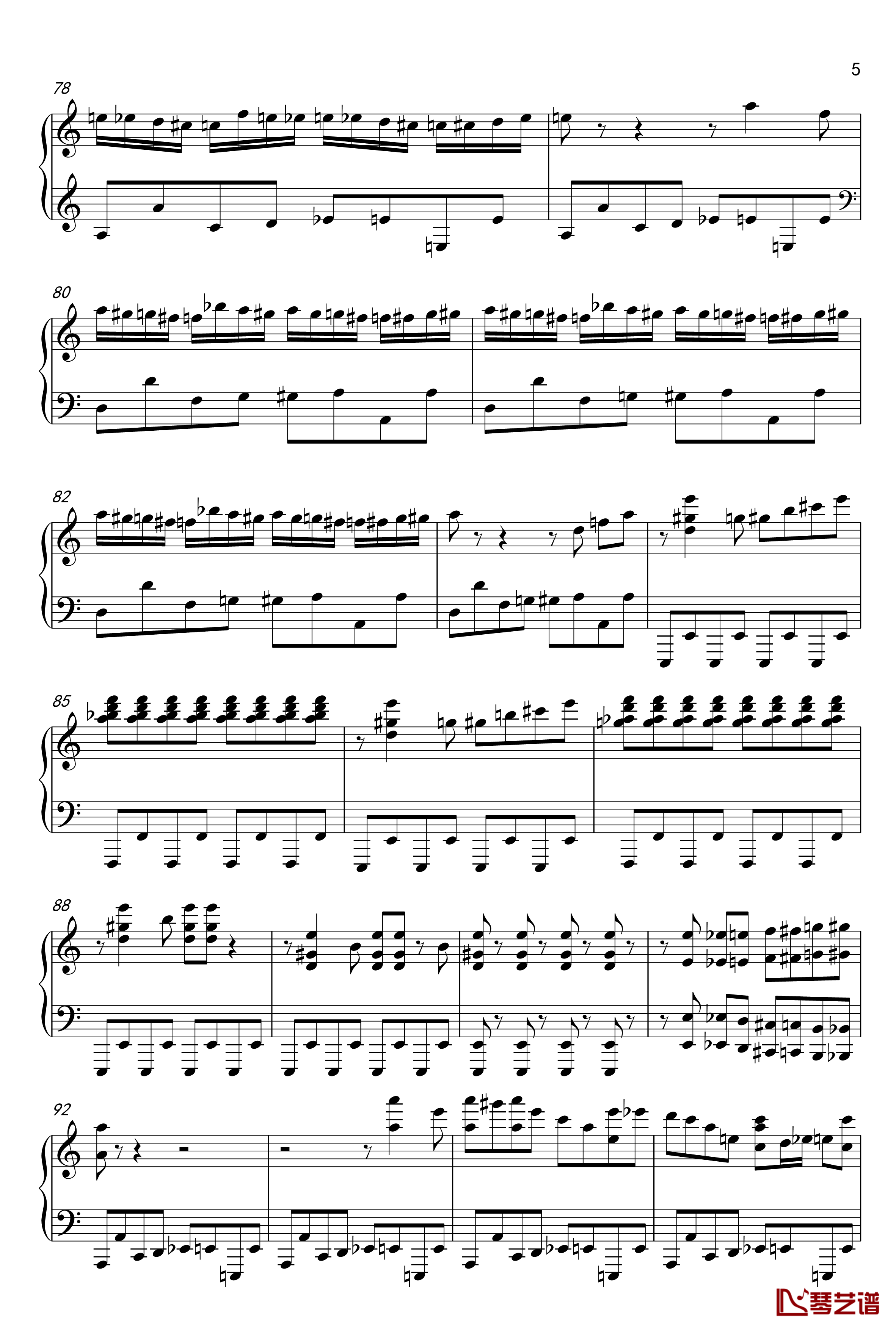 布吉乌吉野蜂飞舞钢琴谱爵士版 -里姆斯基-柯萨科夫5