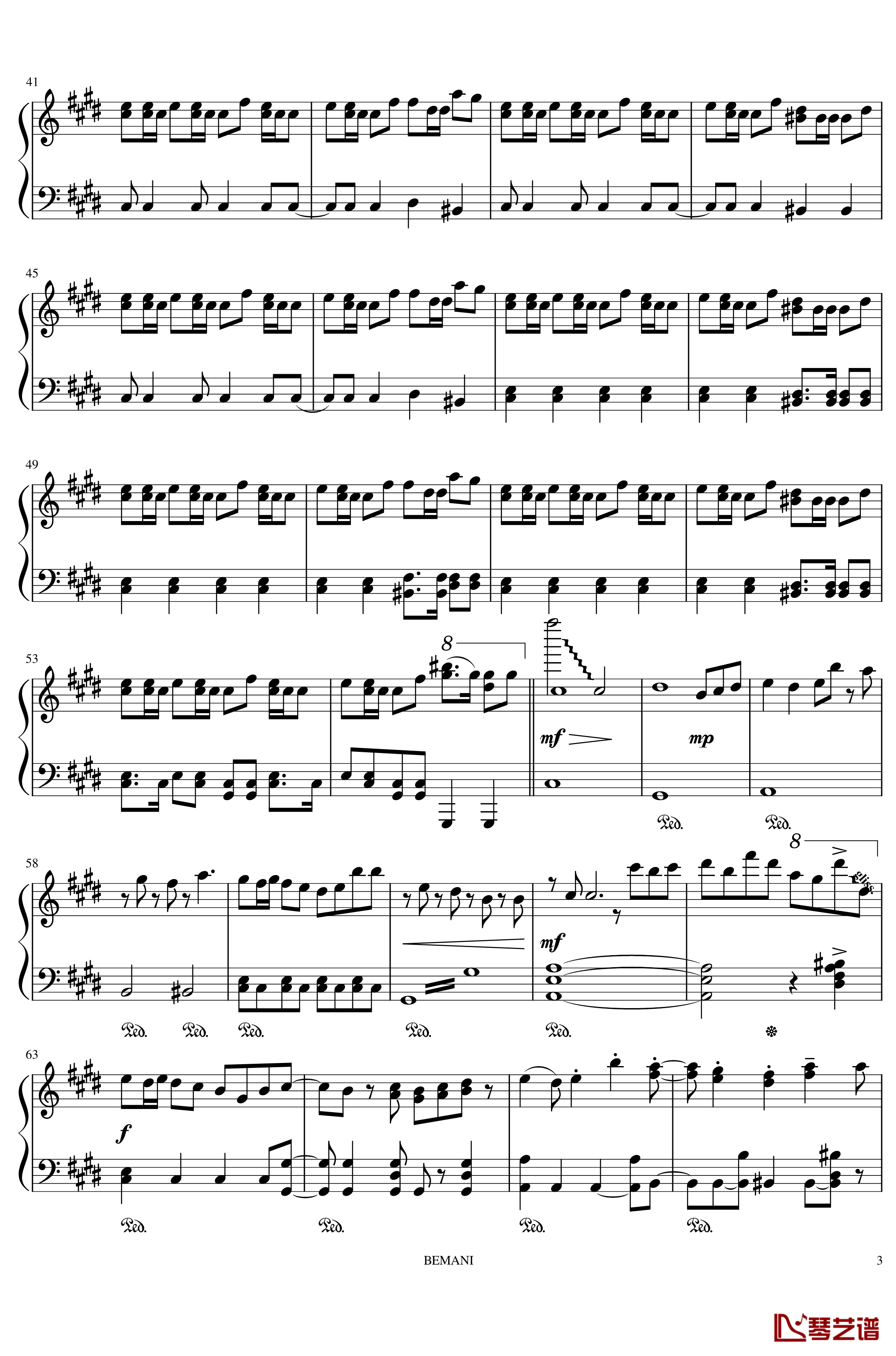 VALLIS NERIA钢琴谱-REFLEC BEAT limeligh3