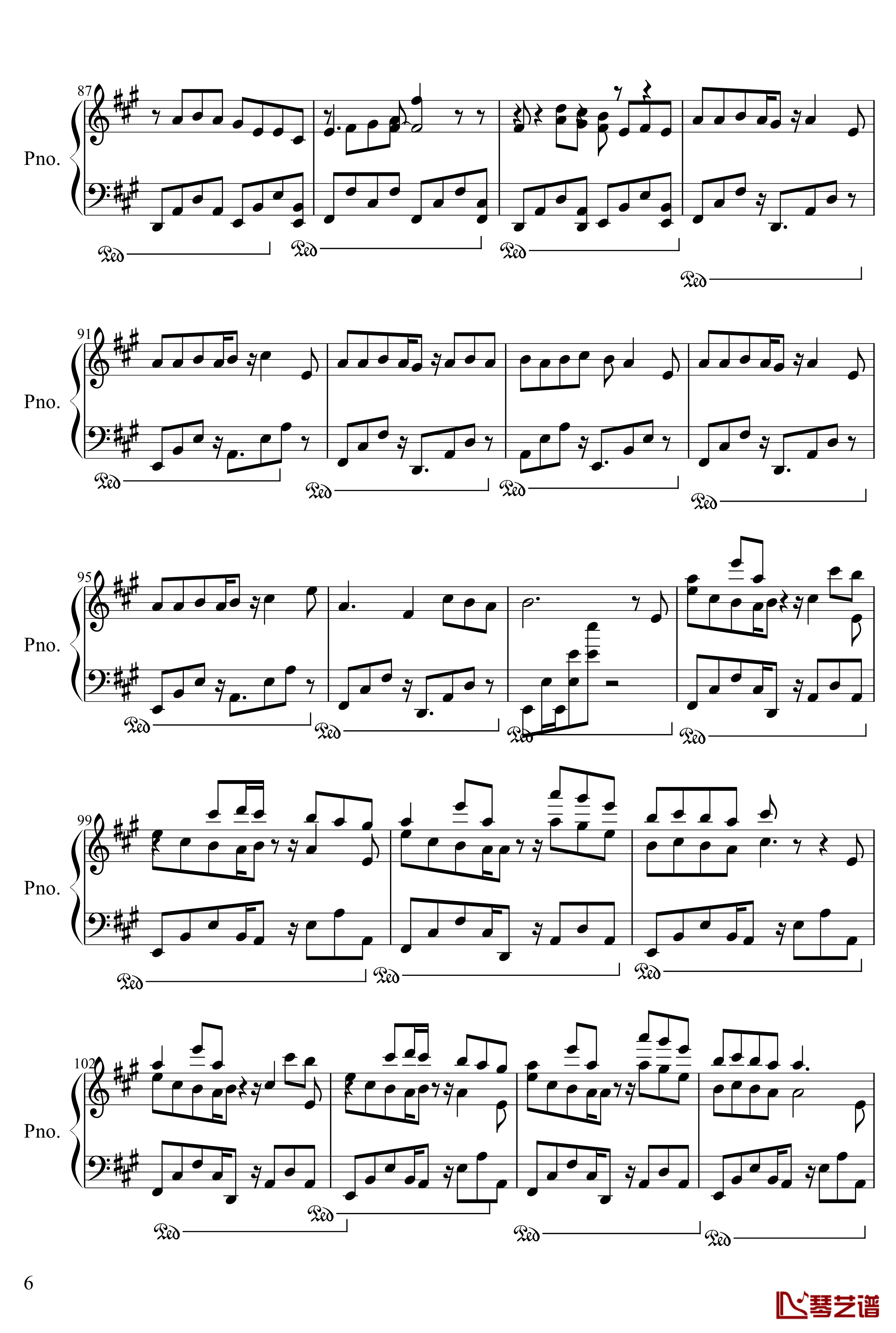 戀率方程式钢琴谱-初音-初音未來6