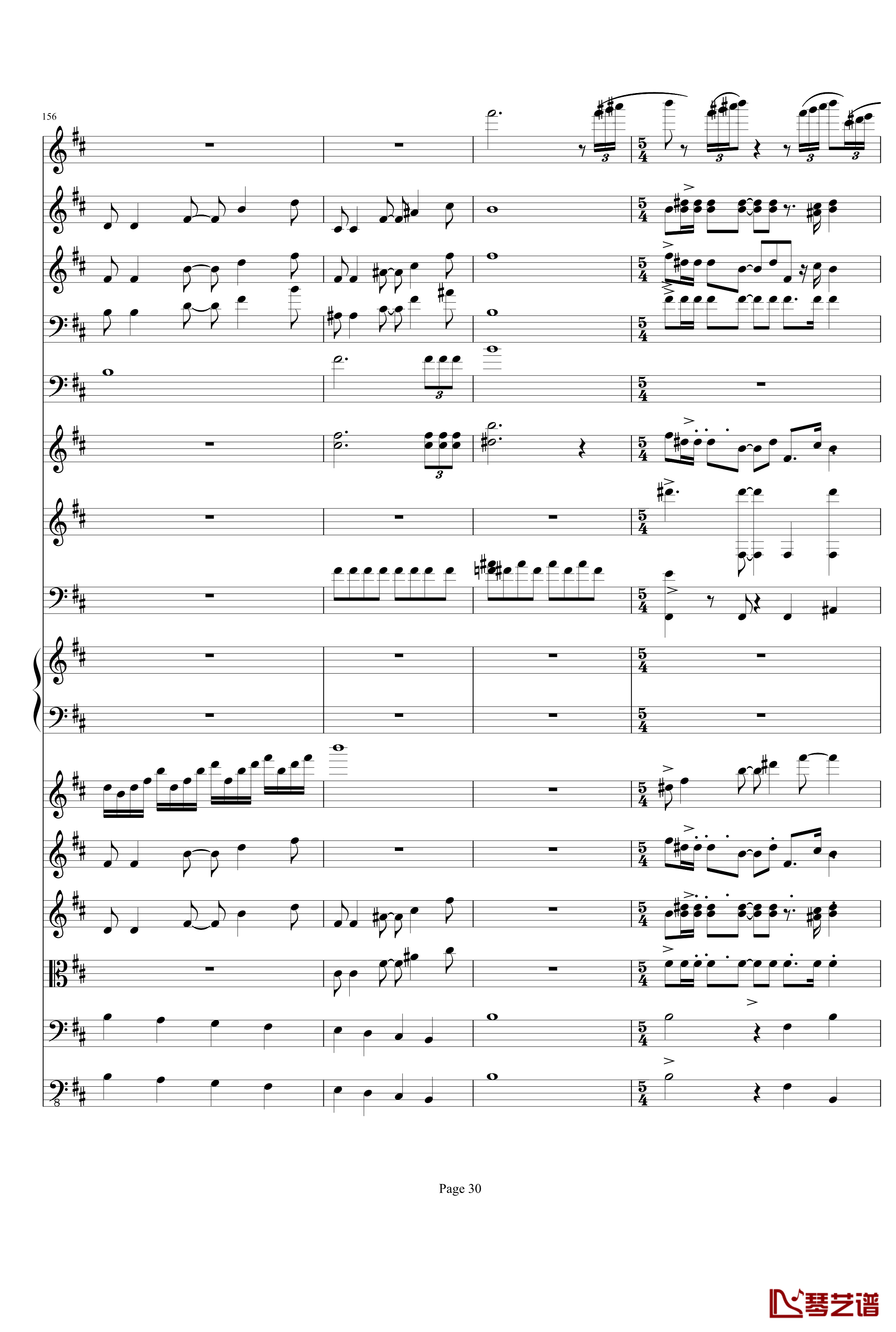 b小调小提琴协奏曲第三乐章钢琴谱-总谱-项道荣30