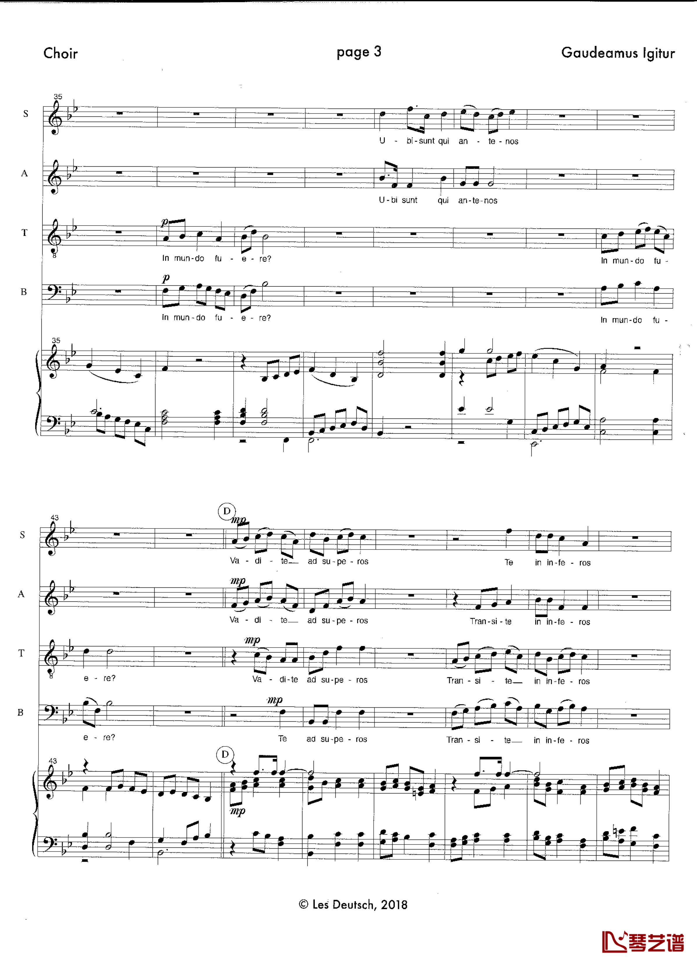 Gaudeamus Igitur钢琴谱-Les Deutsch3