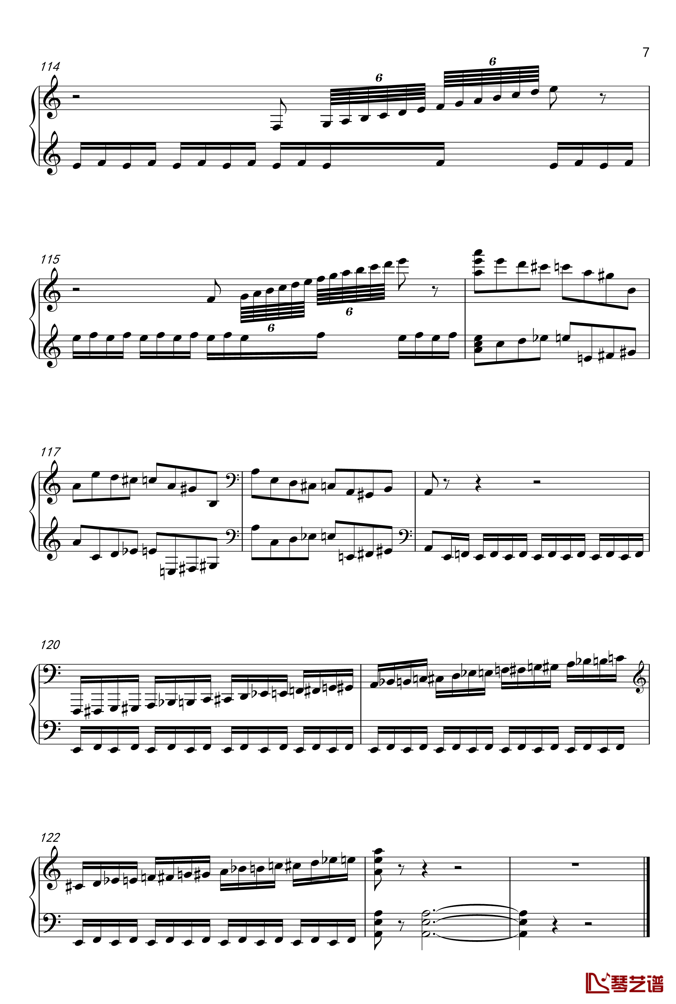 布吉乌吉野蜂飞舞钢琴谱爵士版 -里姆斯基-柯萨科夫7