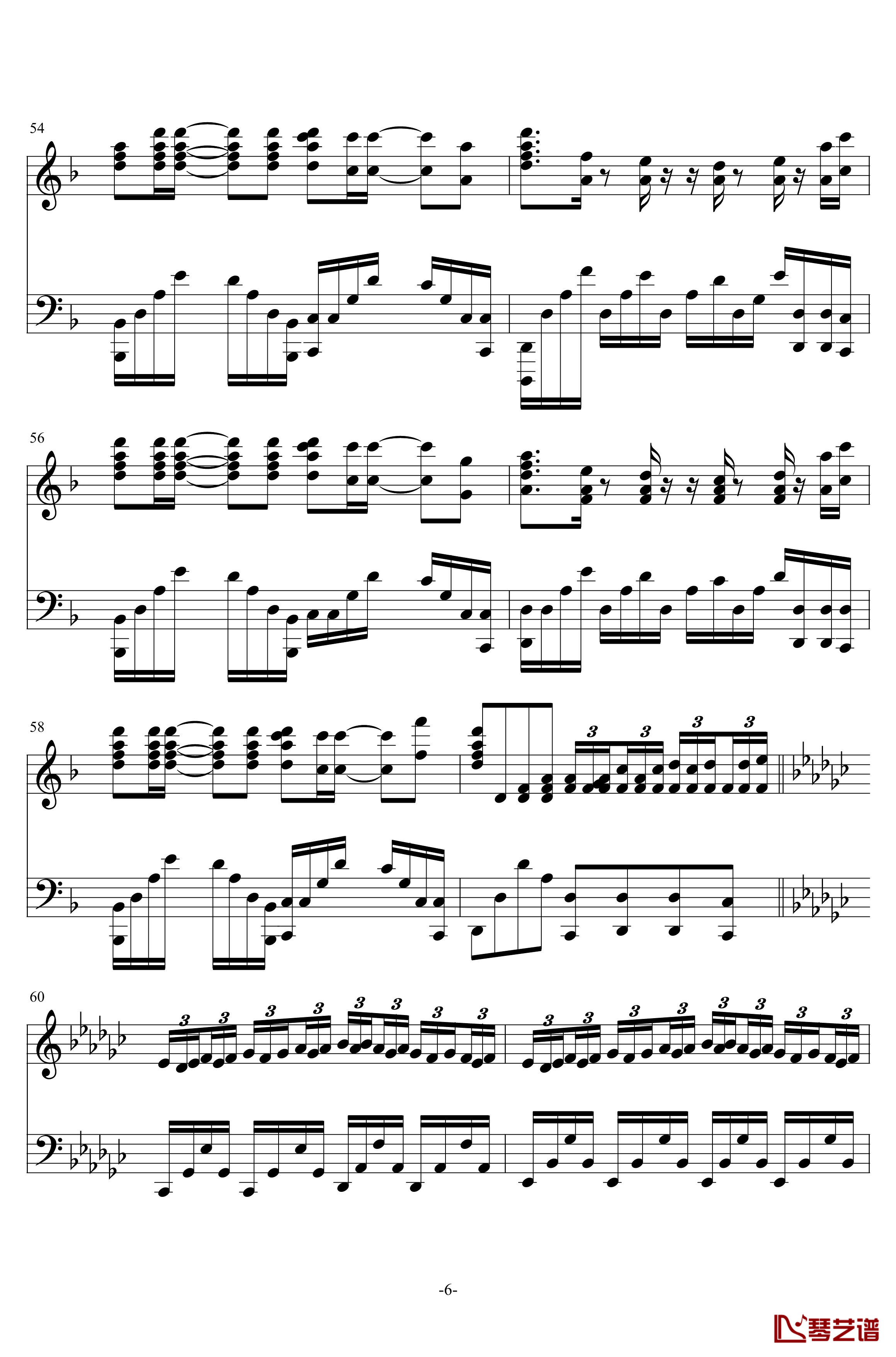 乌兰巴托的夜钢琴谱-谭维维6