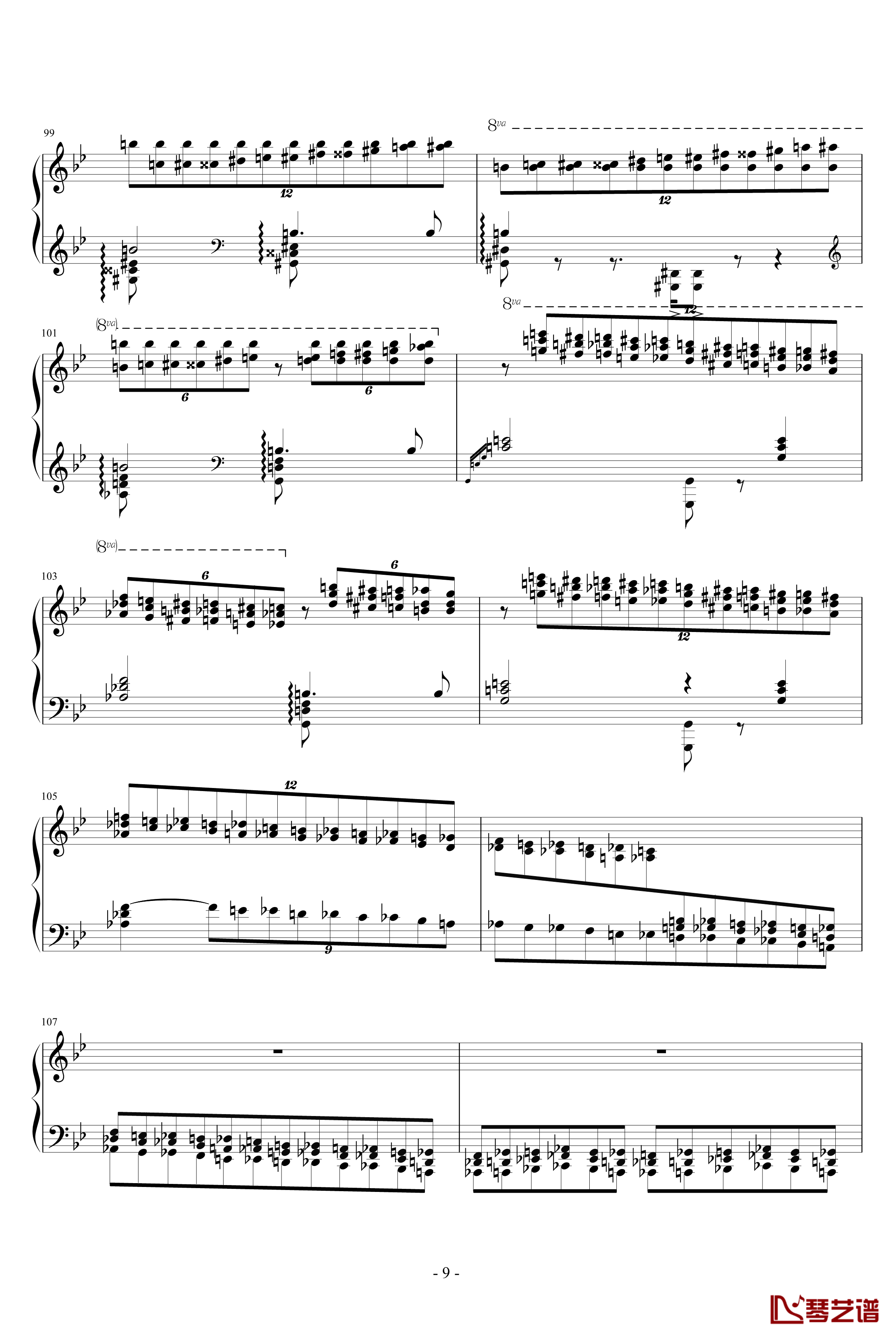 Mazeppa钢琴谱-超技练习曲第4首-李斯特9