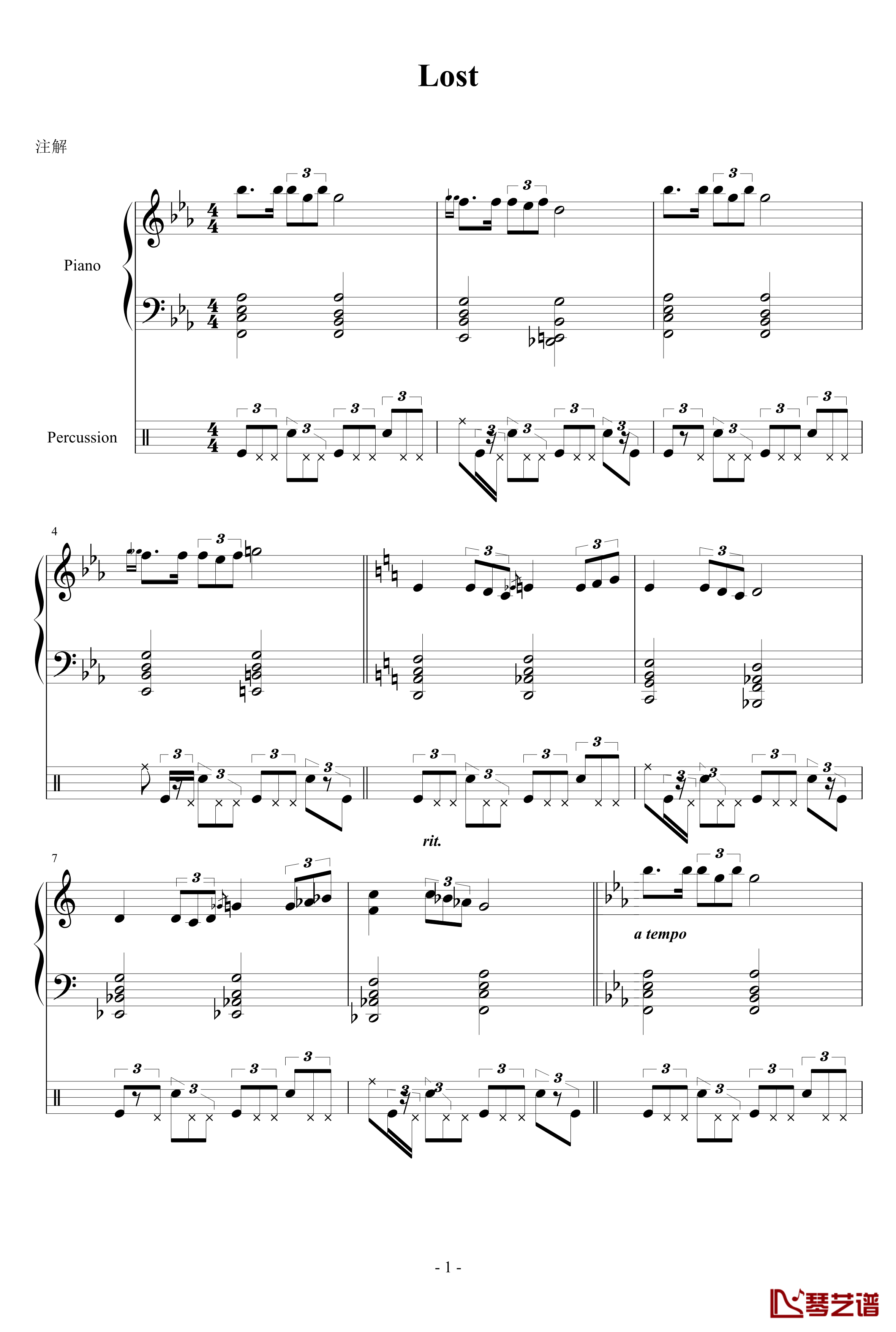 Lost钢琴谱-Maple1