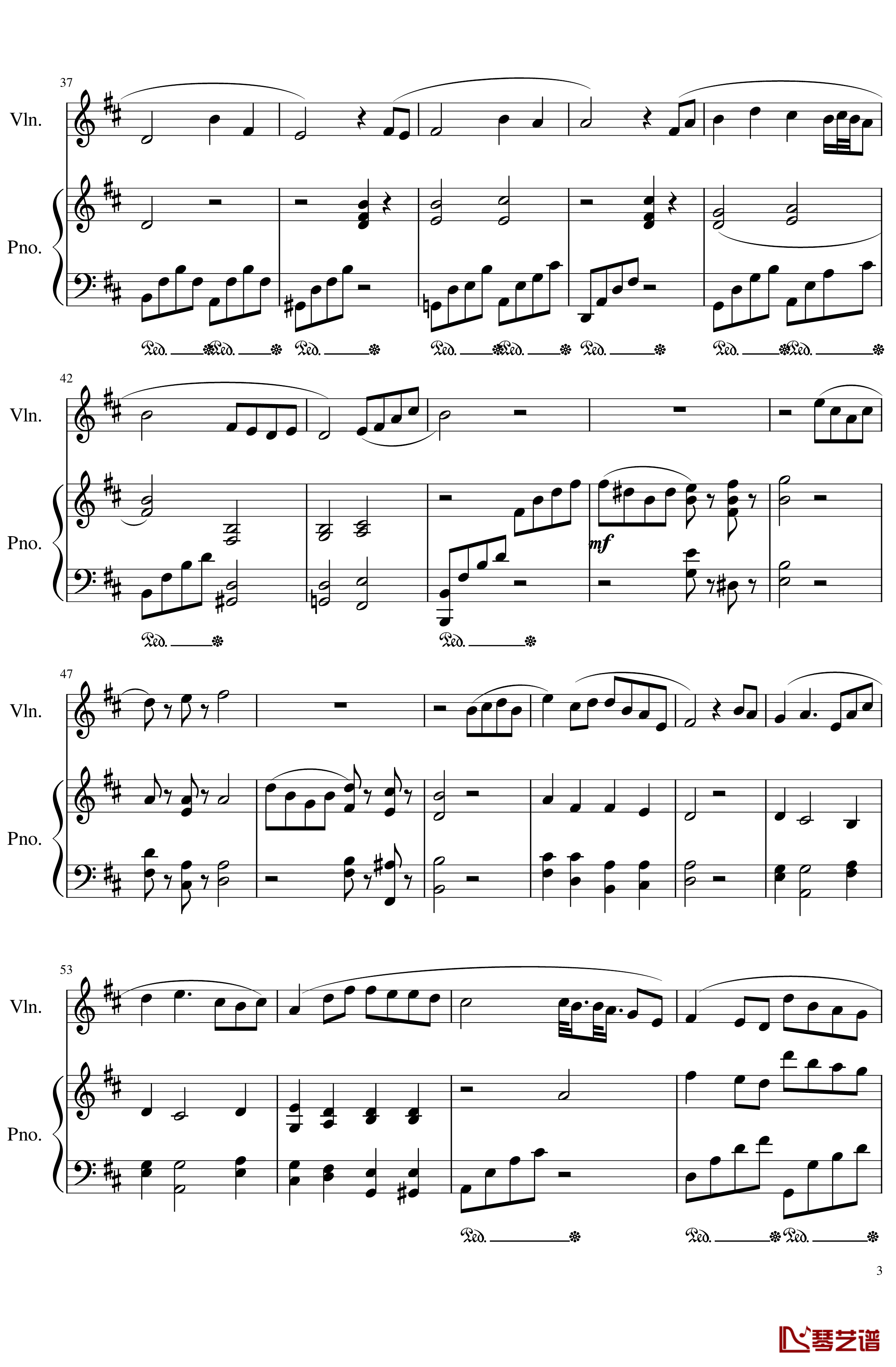 Andante for piano and violin, Op.100b钢琴谱-一个球3