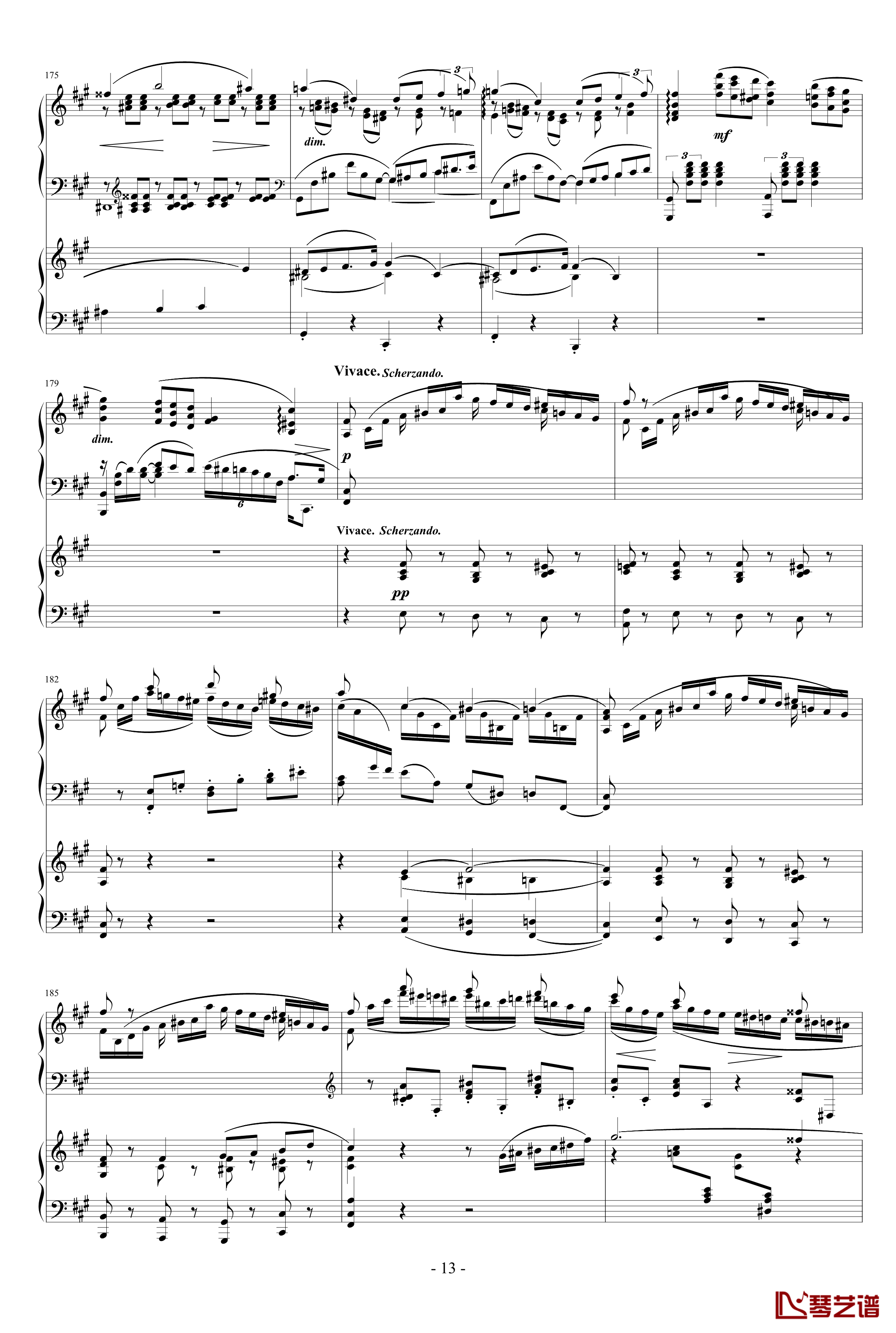 拉赫玛尼诺夫第一钢琴协奏曲 Op.1钢琴谱-拉赫马尼若夫13