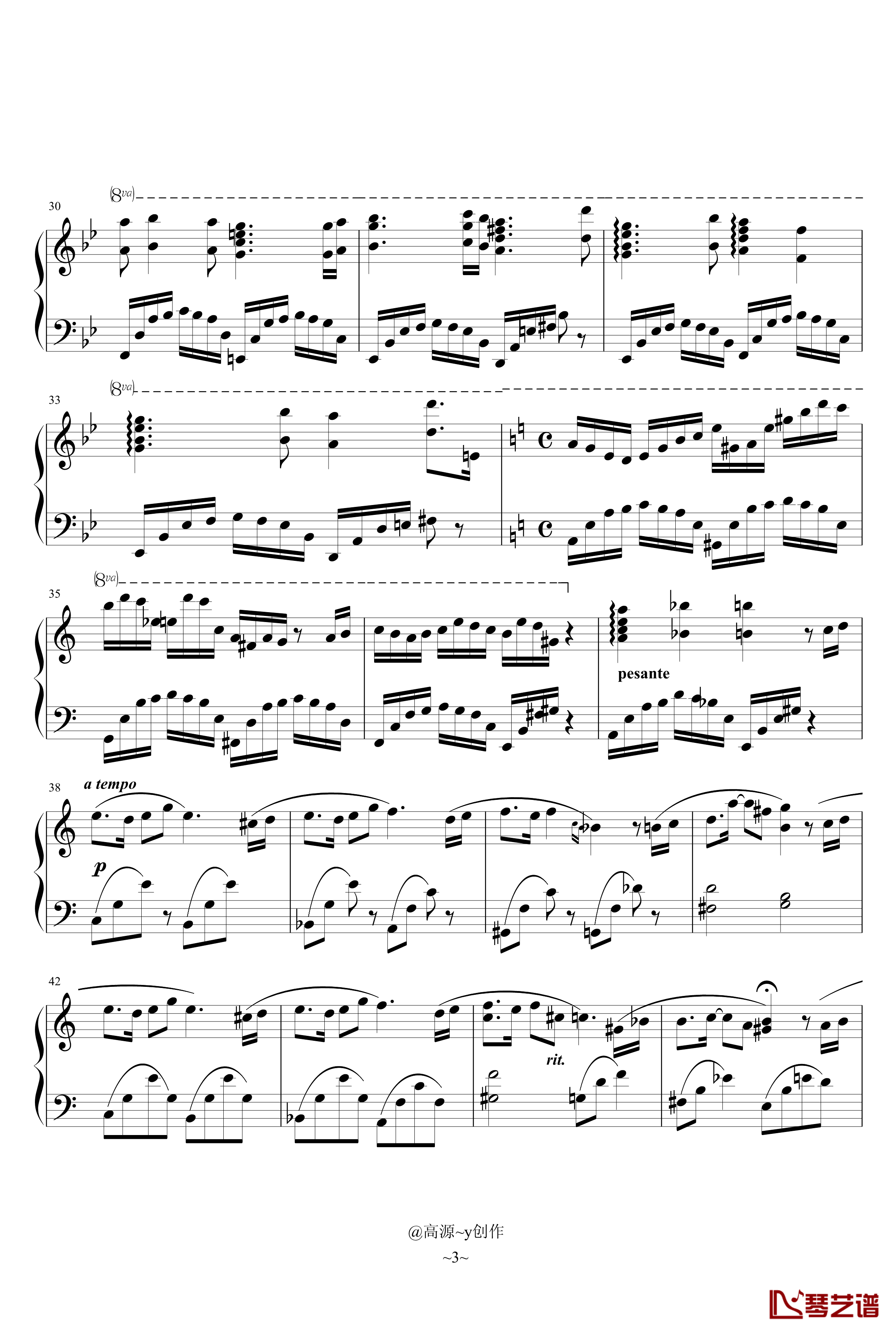 for lin钢琴谱-秋之泪-高源3