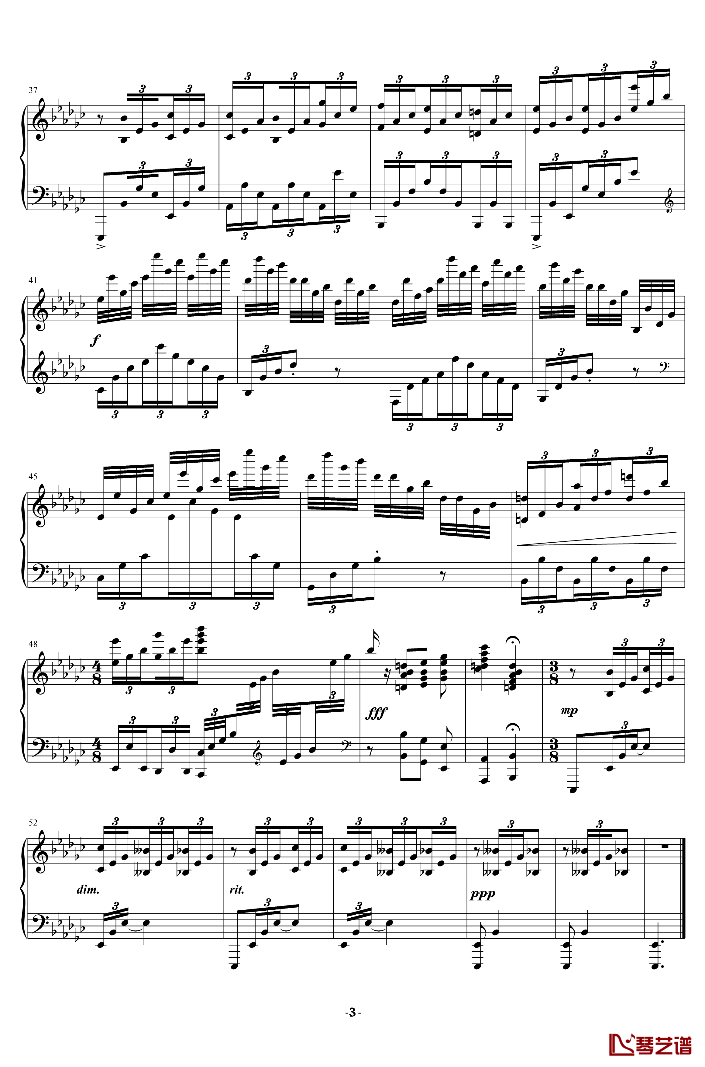 Eb小调即兴曲钢琴谱-Op.20, No.1-余天越3