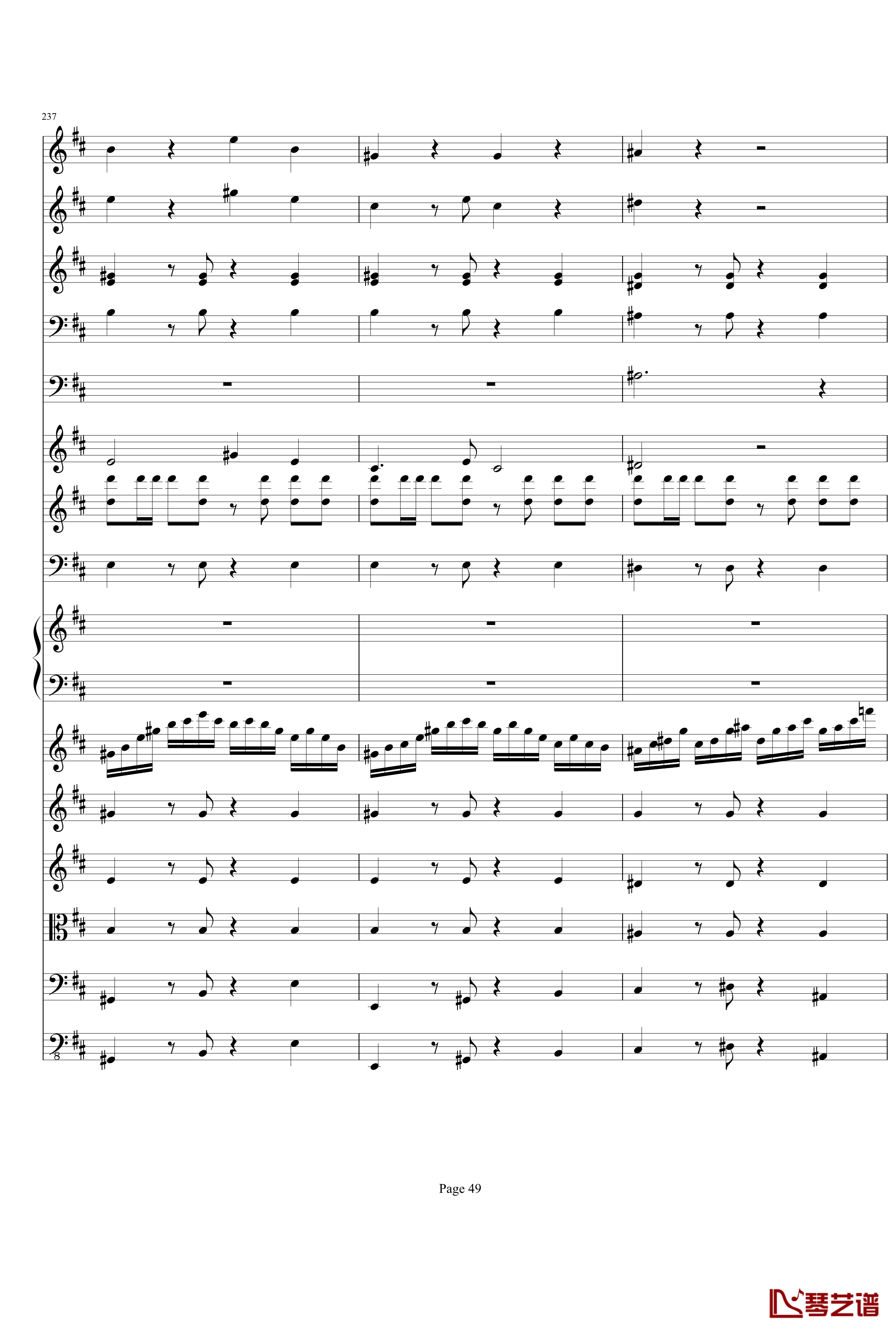 b小调小提琴协奏曲第三乐章钢琴谱-总谱-项道荣49