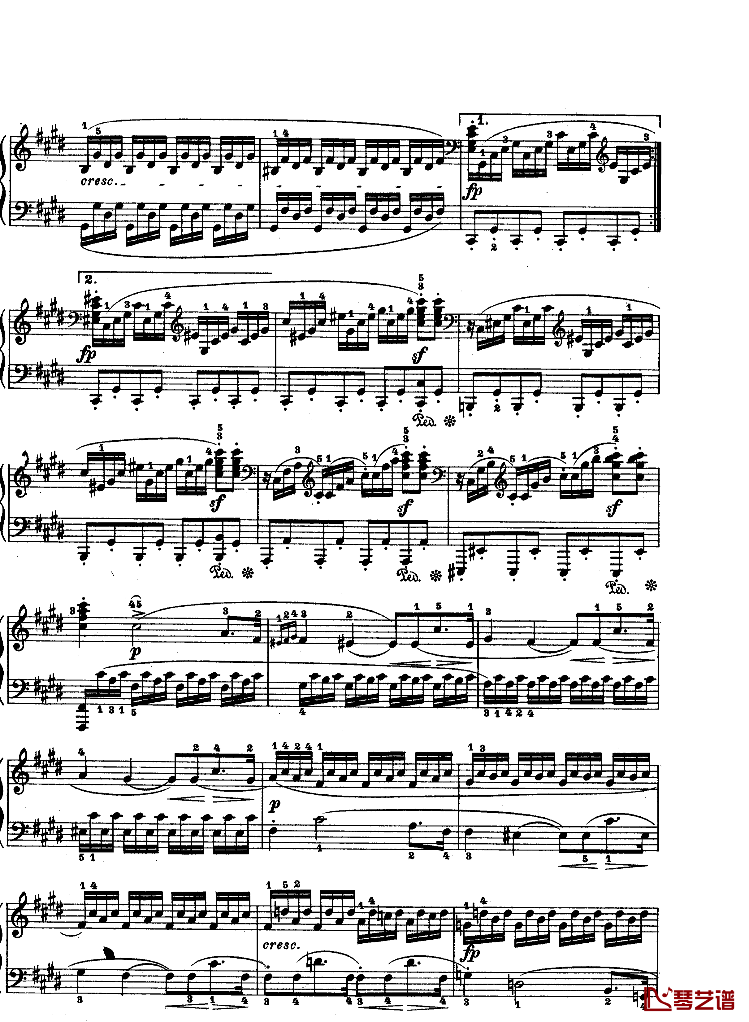月光曲钢琴谱-第十四钢琴奏鸣曲-Op.27 No.2-贝多芬-beethoven8